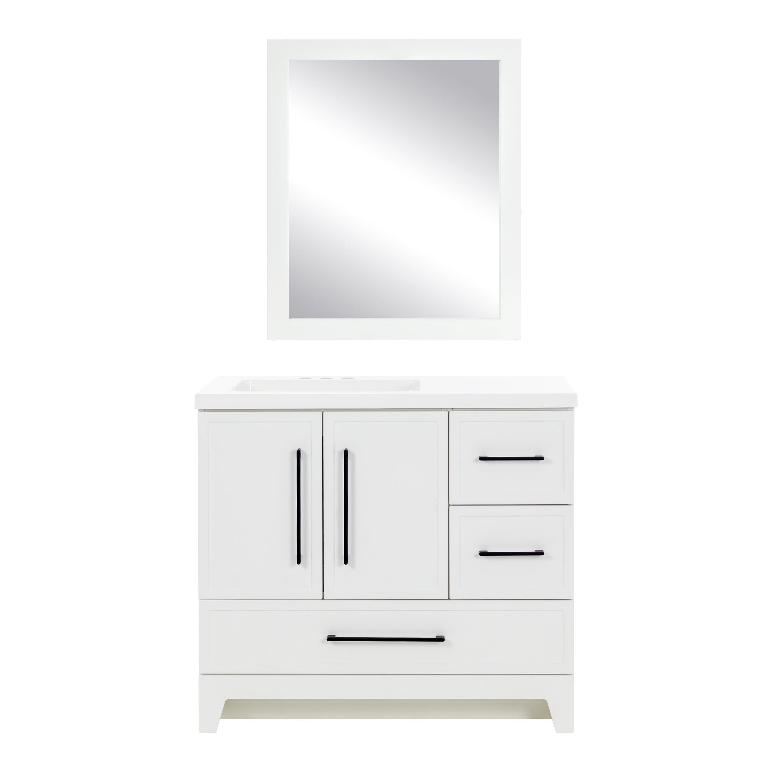 Eli Vanity with Marble Top and Mirror