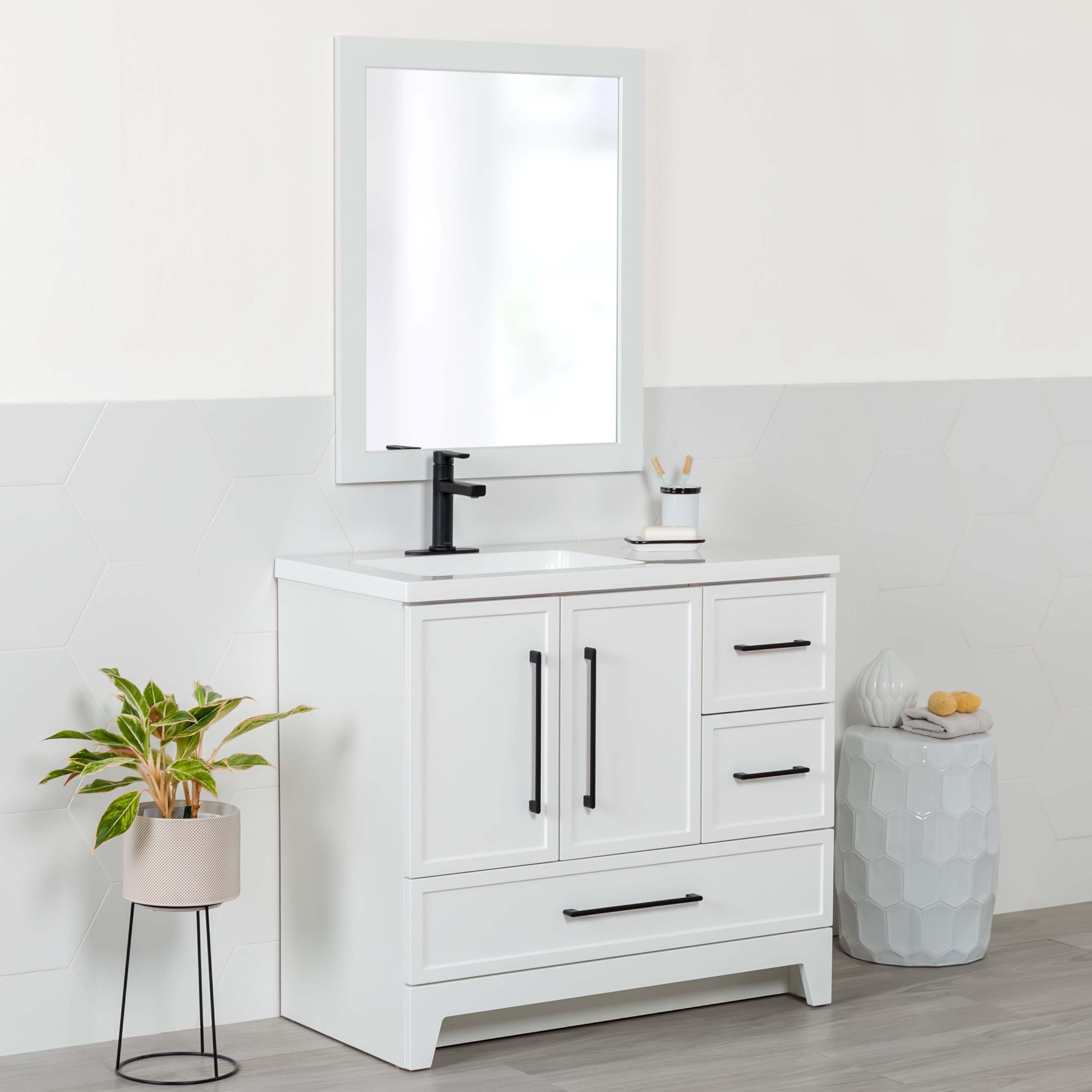 Eli Vanity with Marble Top and Mirror