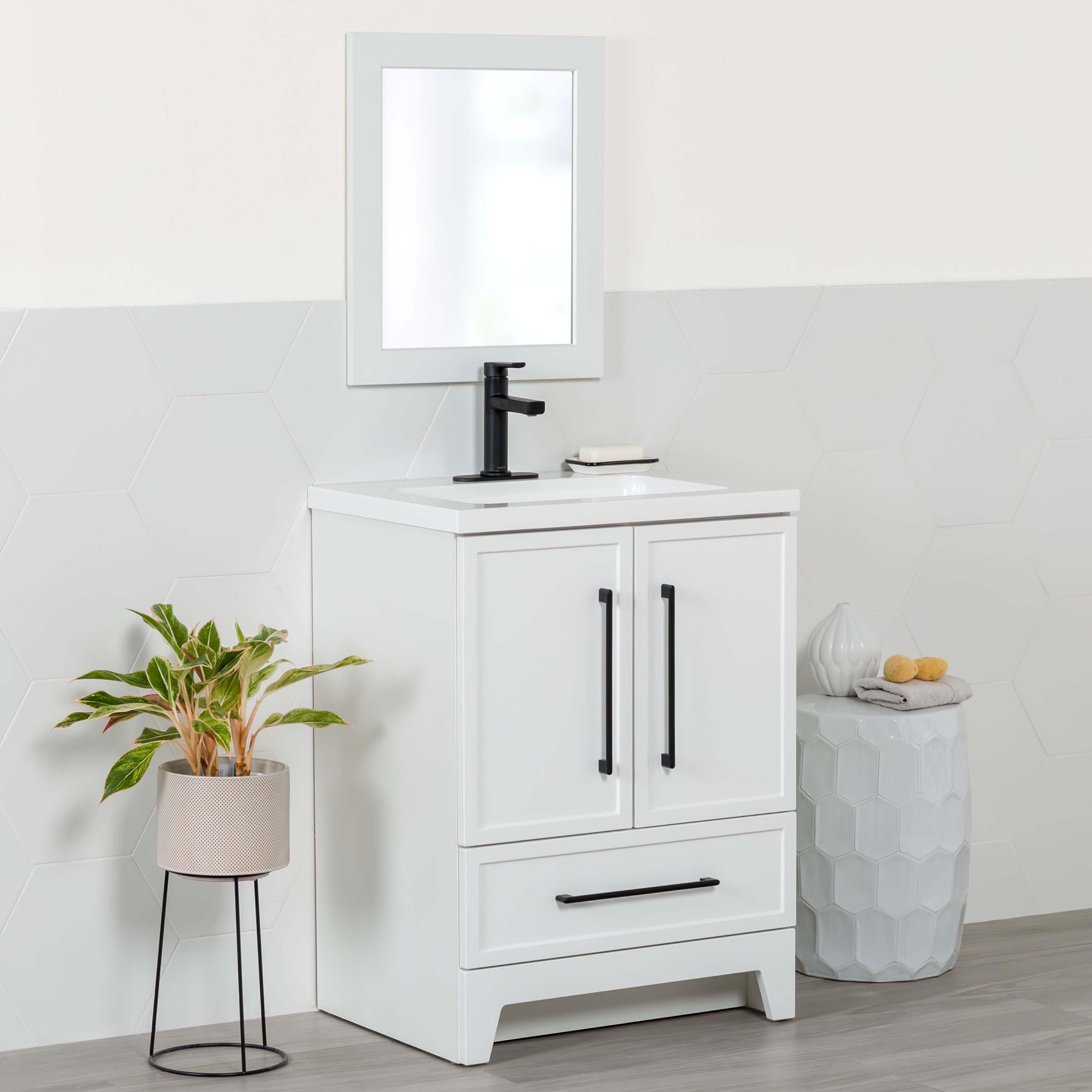 Eli Vanity with Marble Top and Mirror
