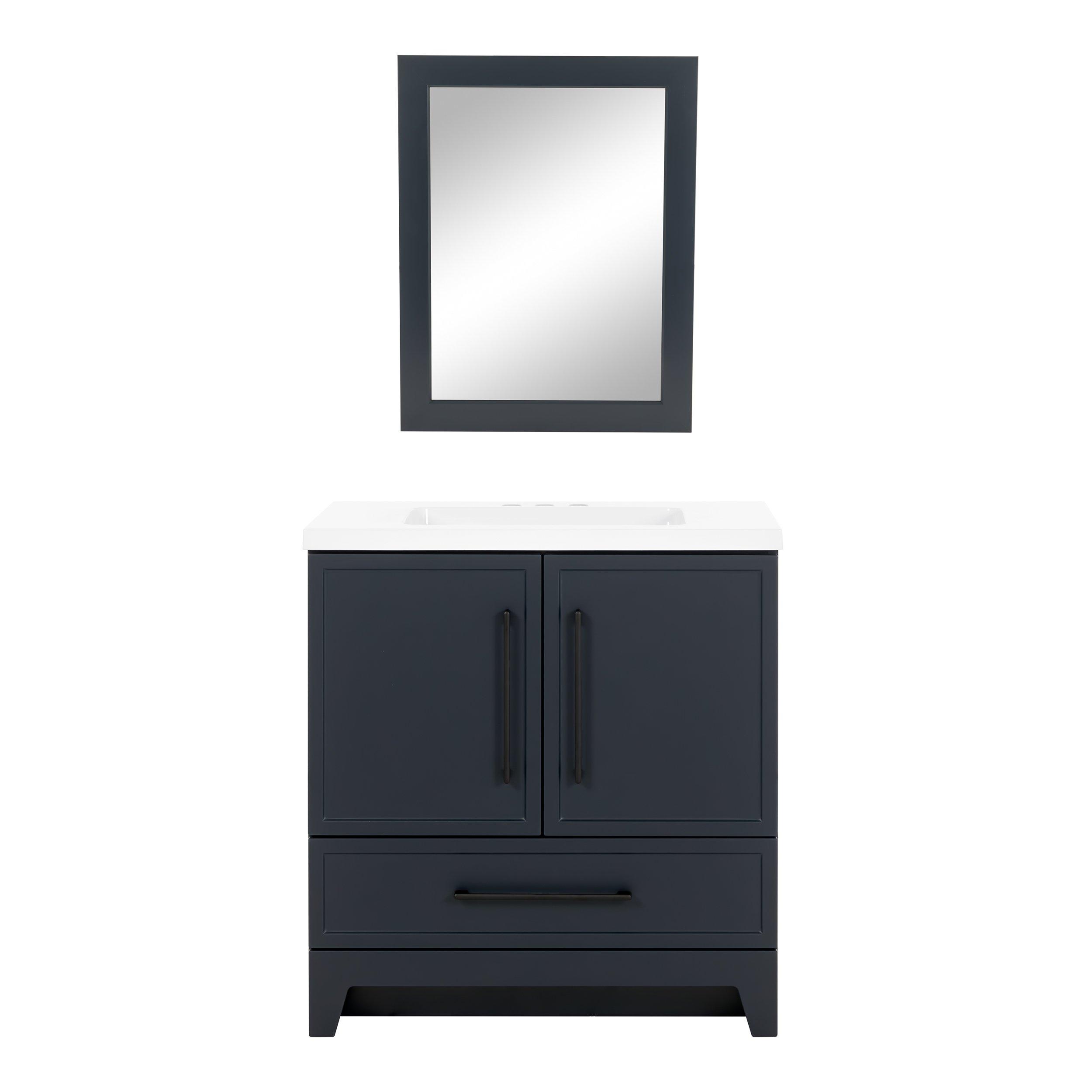Eli Vanity with Marble Top and Mirror