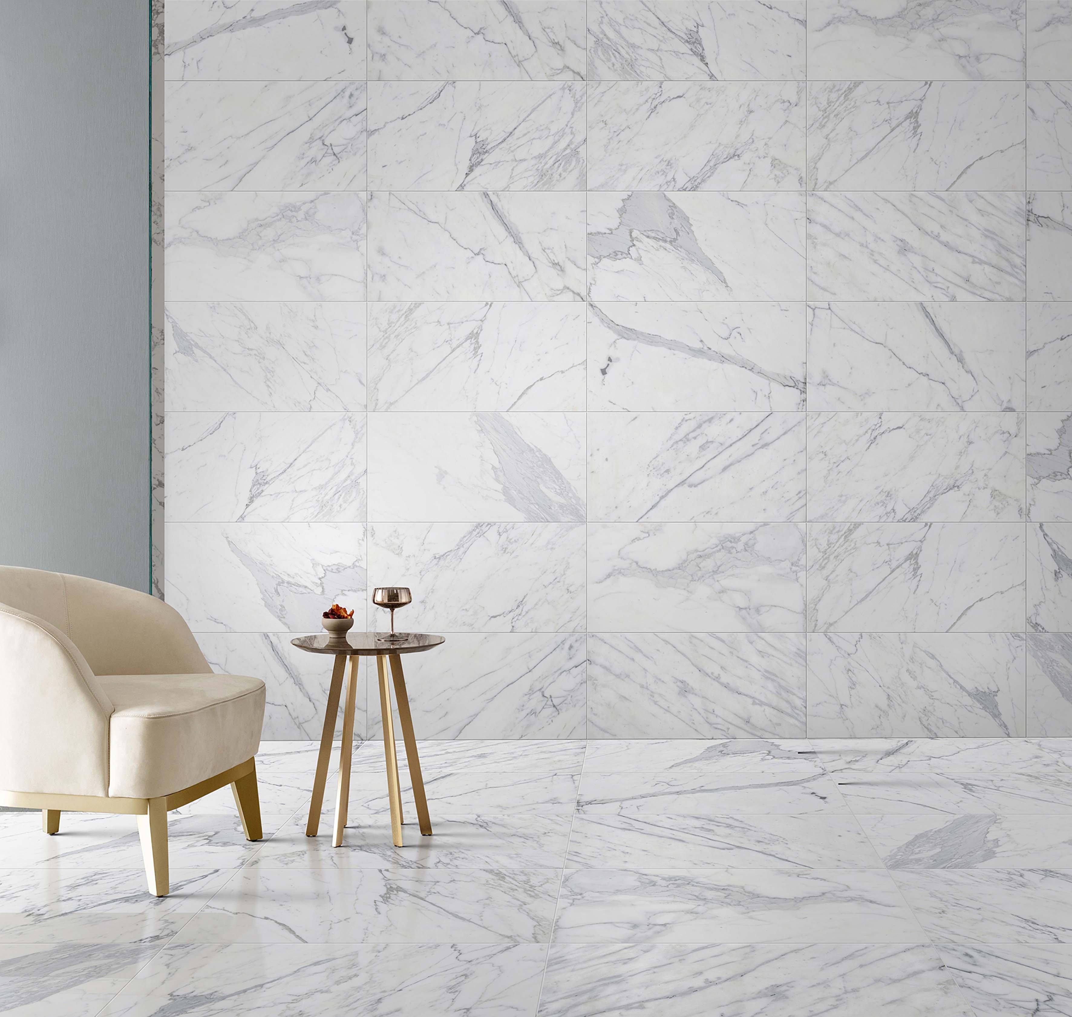 Statuario Premium Honed Marble Tile
