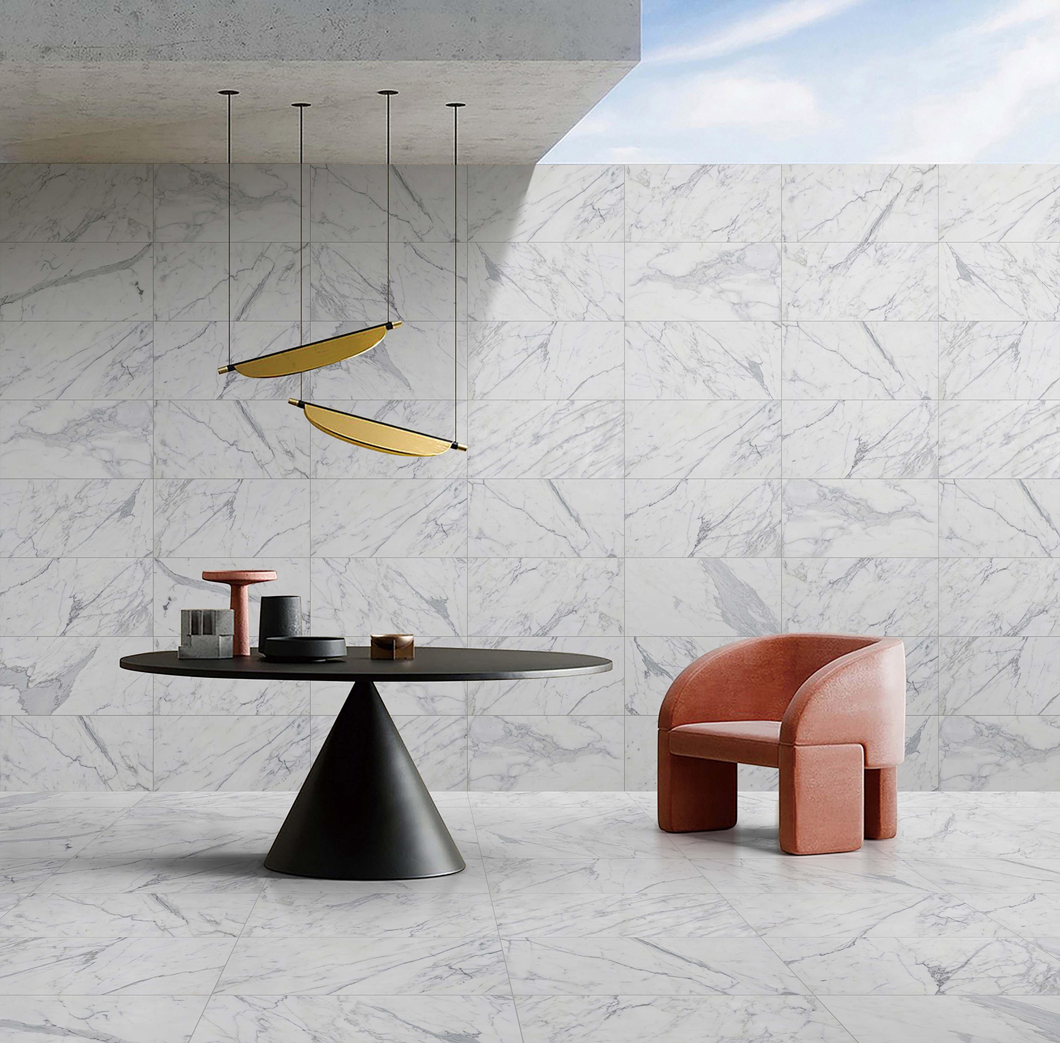 Statuario Premium Honed Marble Tile