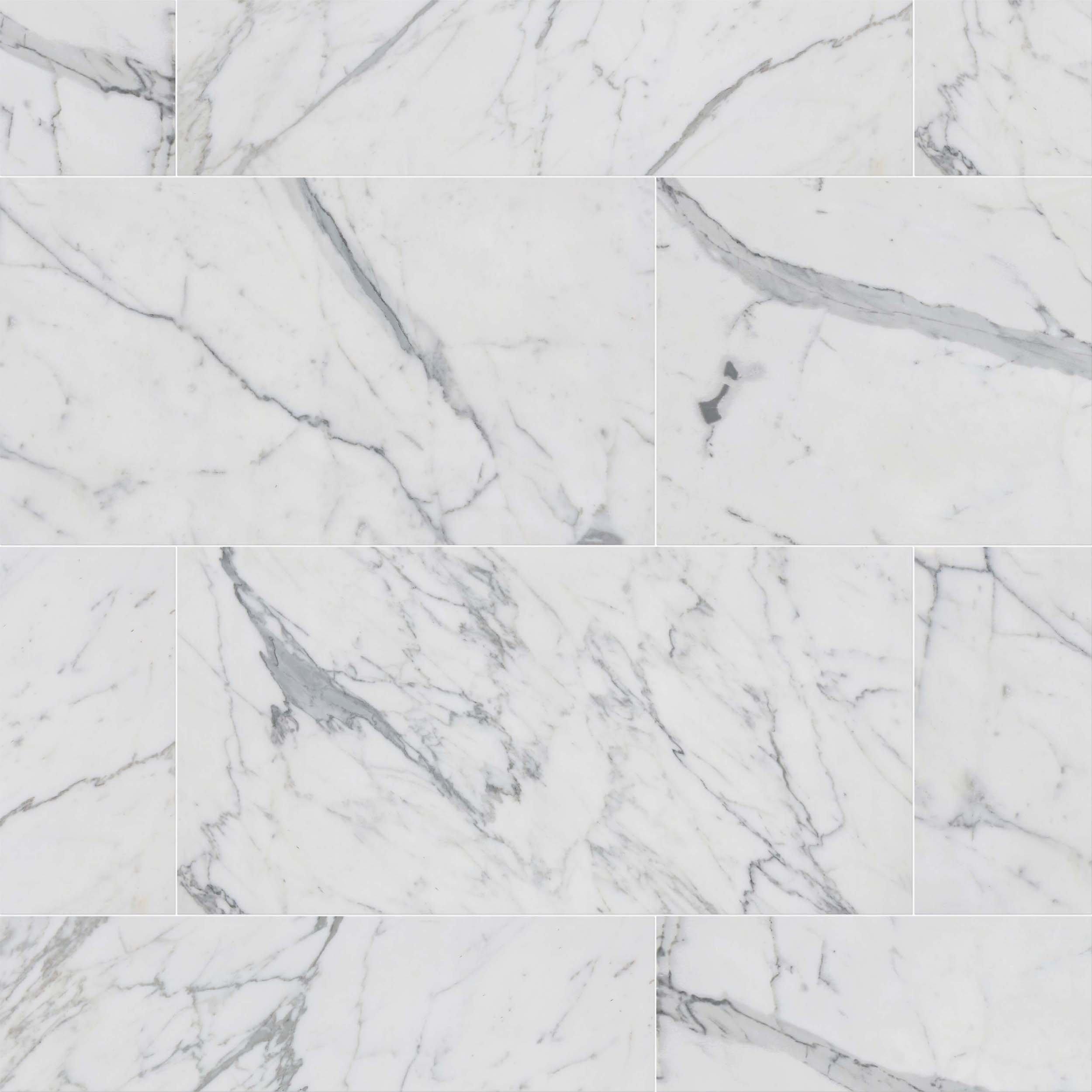 Statuario Premium Honed Marble Tile
