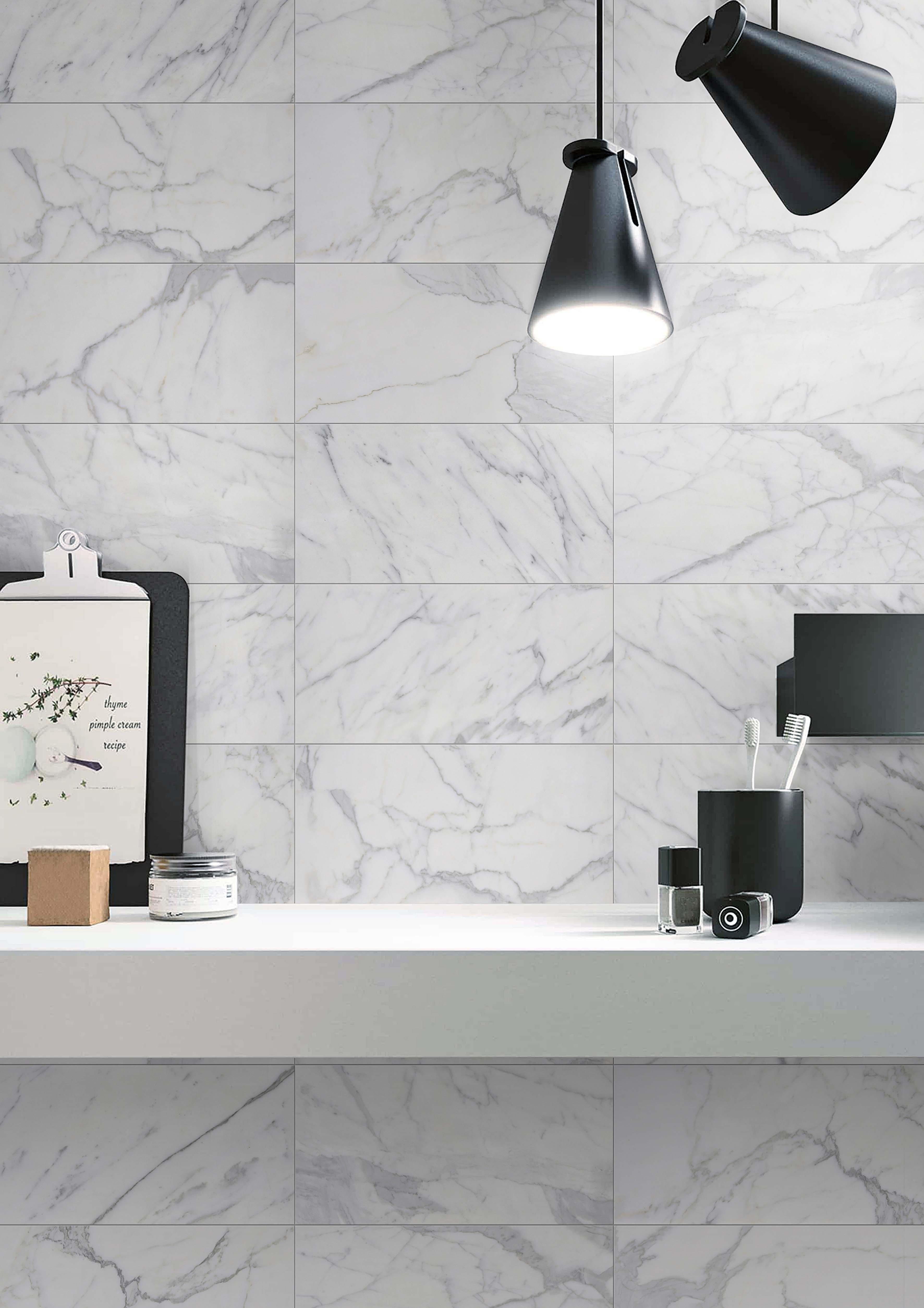 Statuario Premium Honed Marble Tile