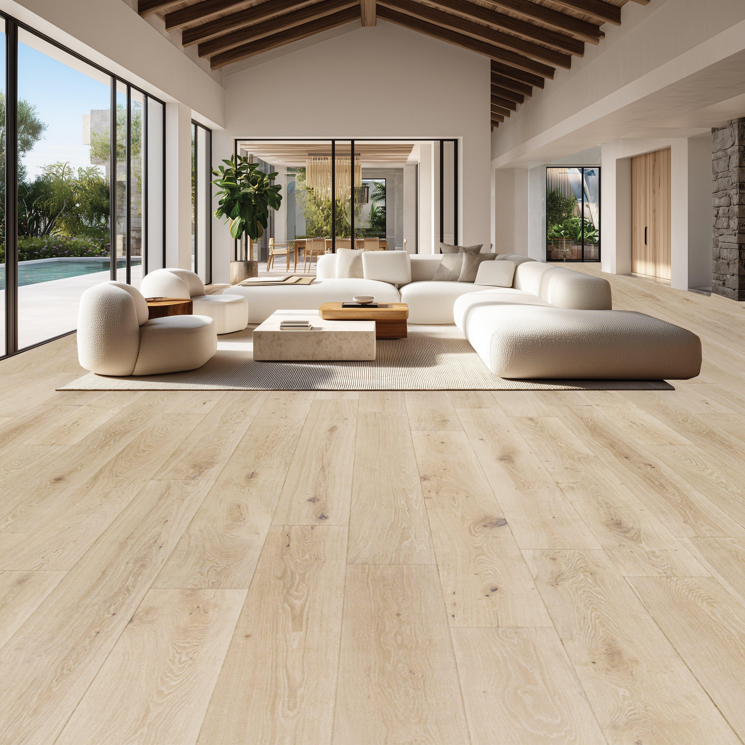 Marbella White Oak Wire-Brushed Engineered Hardwood
