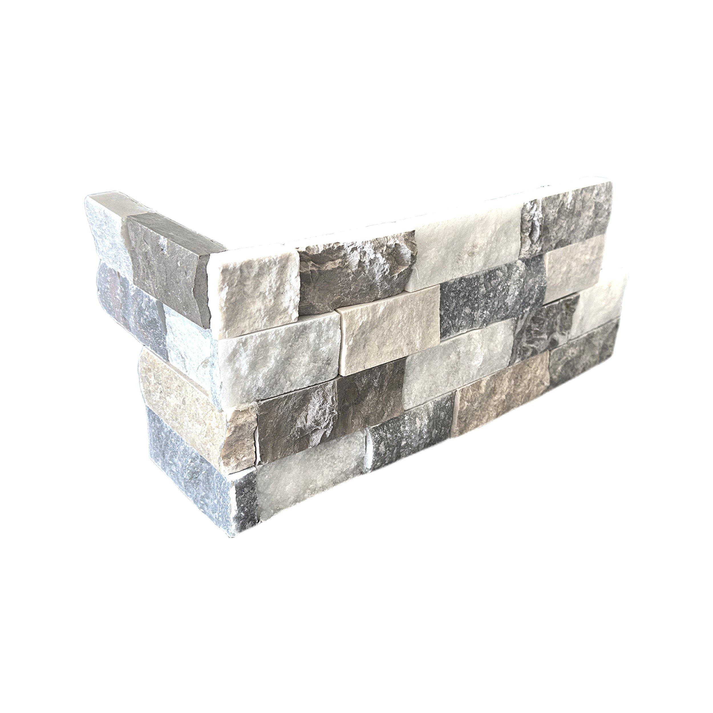 Revere Blend Splitface Travertine Ledger Corner