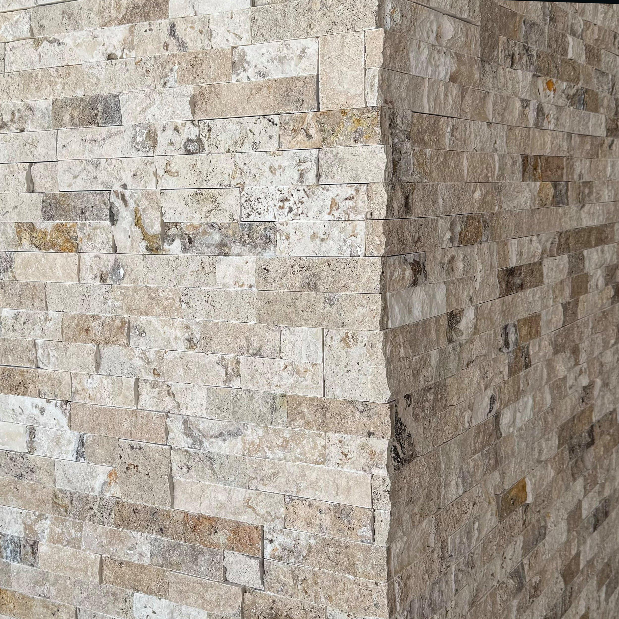 Philadelphia Splitface Travertine Ledger Corner