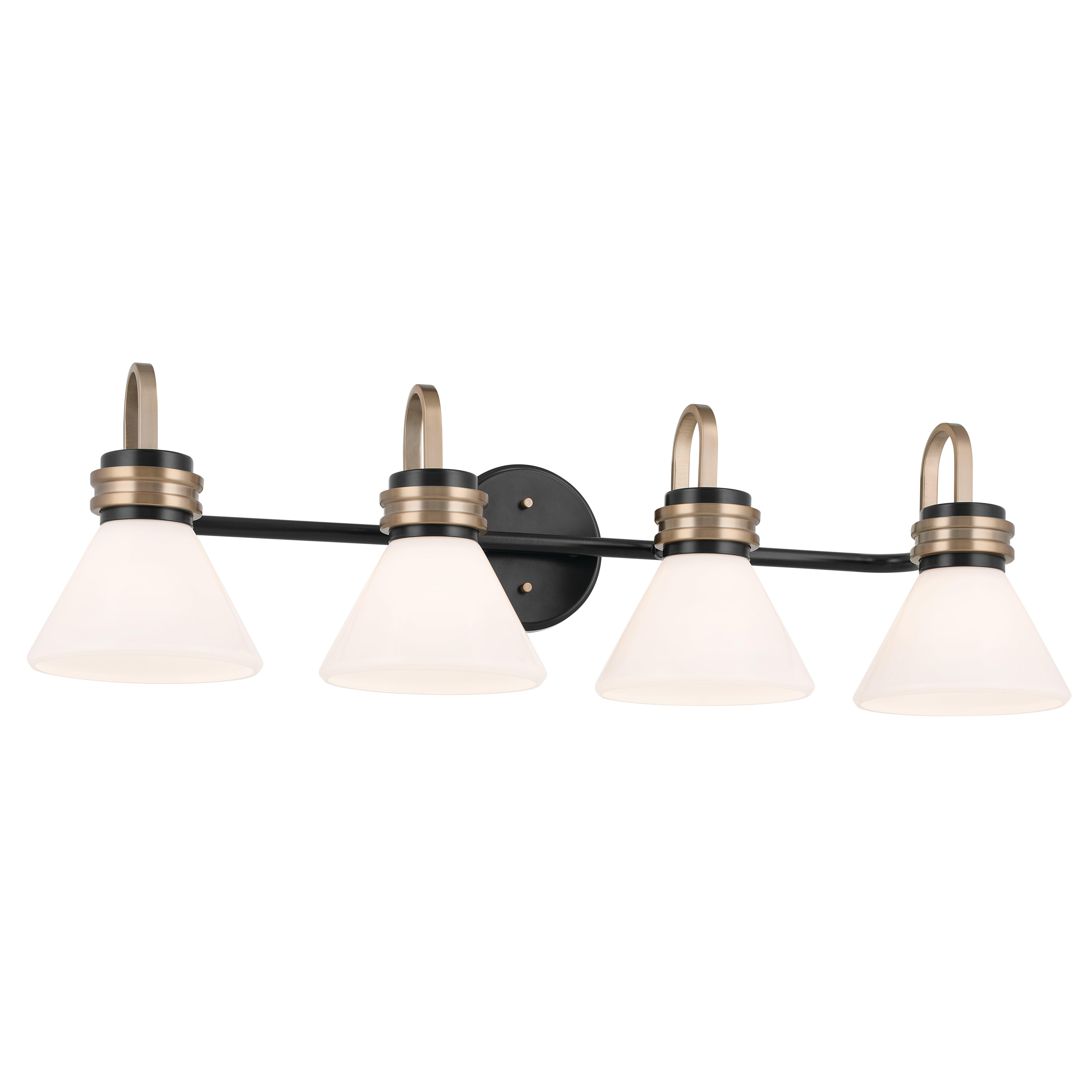 Farum Matte Black Quadruple Vanity Light