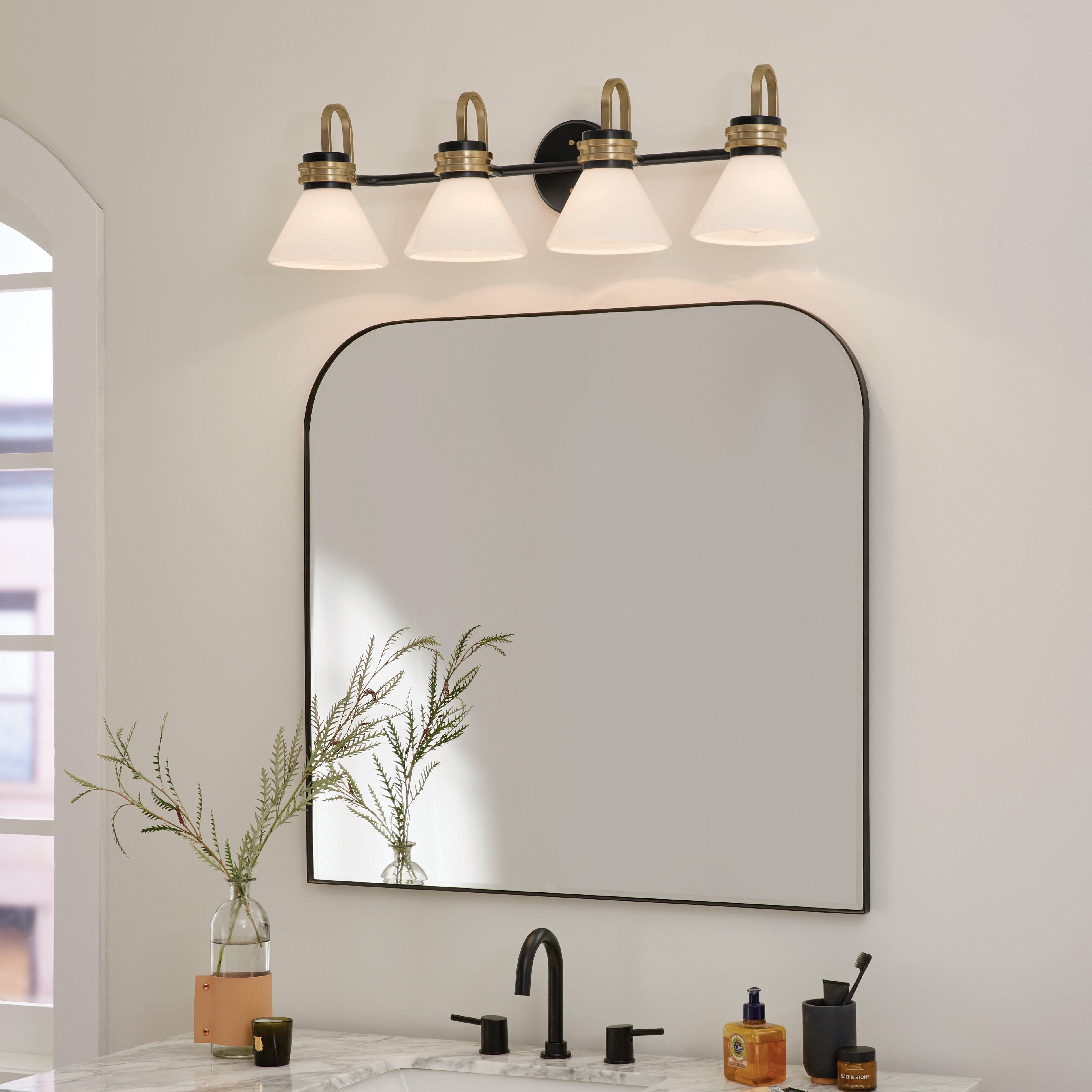 Farum Matte Black Quadruple Vanity Light