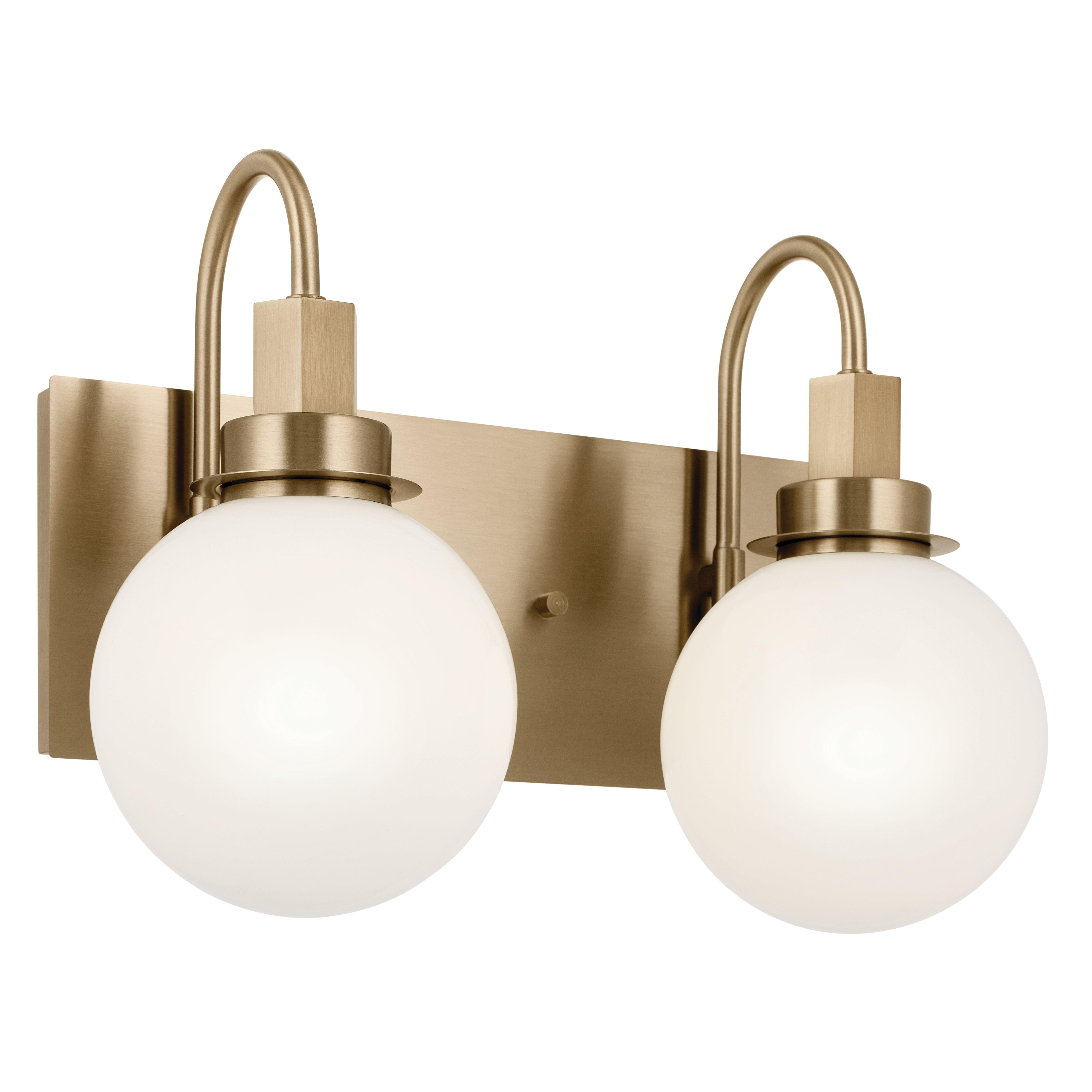 Hex Brushed Gold Double Vanity Light