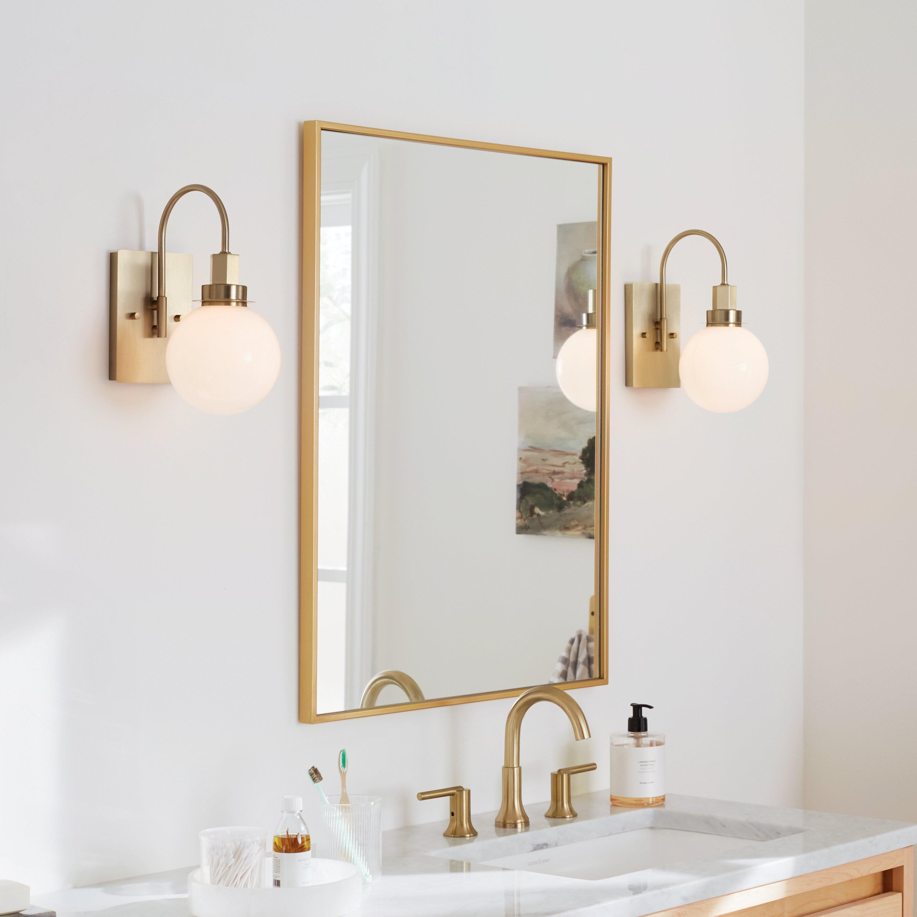Hex Brushed Gold Single Sconce