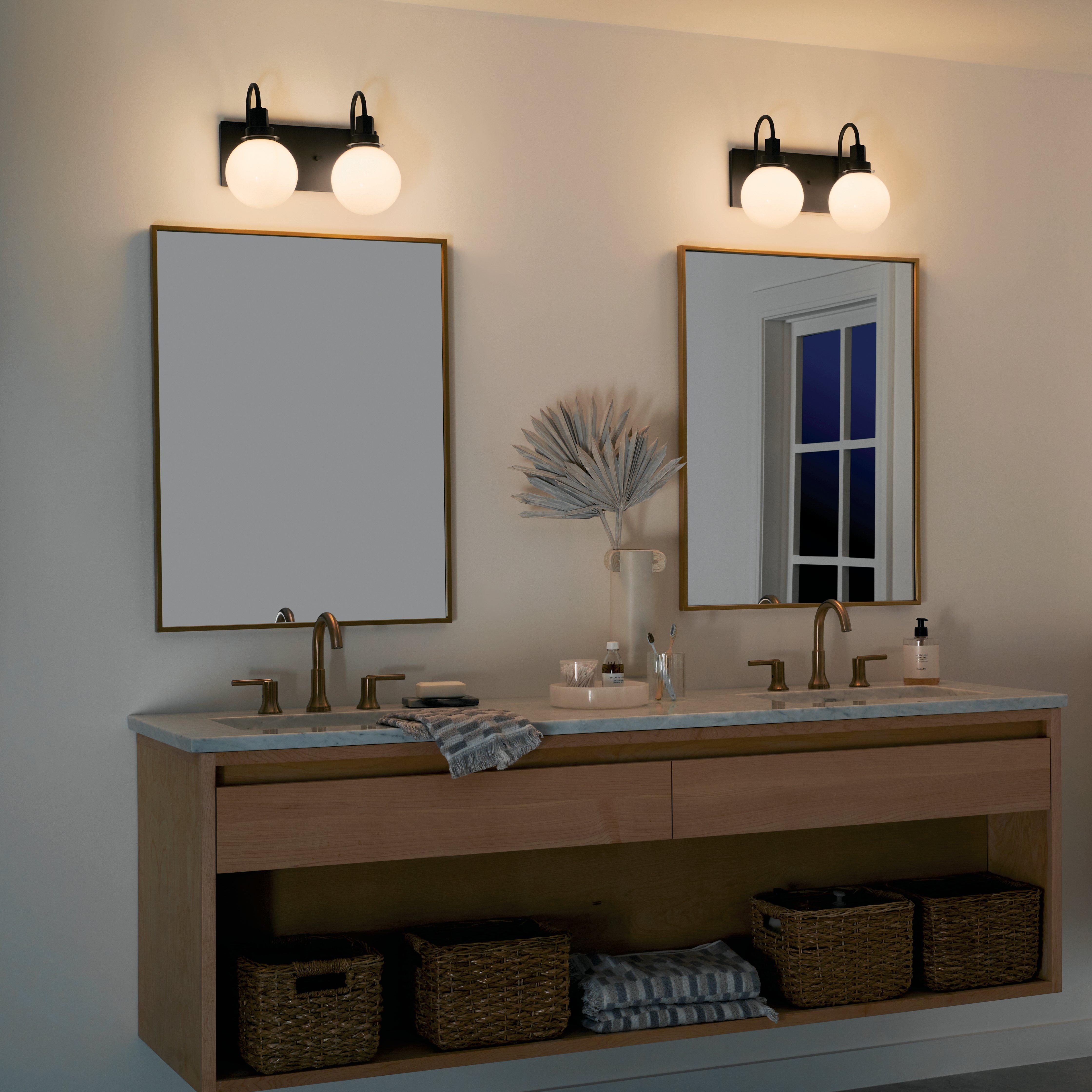Hex Matte Black Double Vanity Light