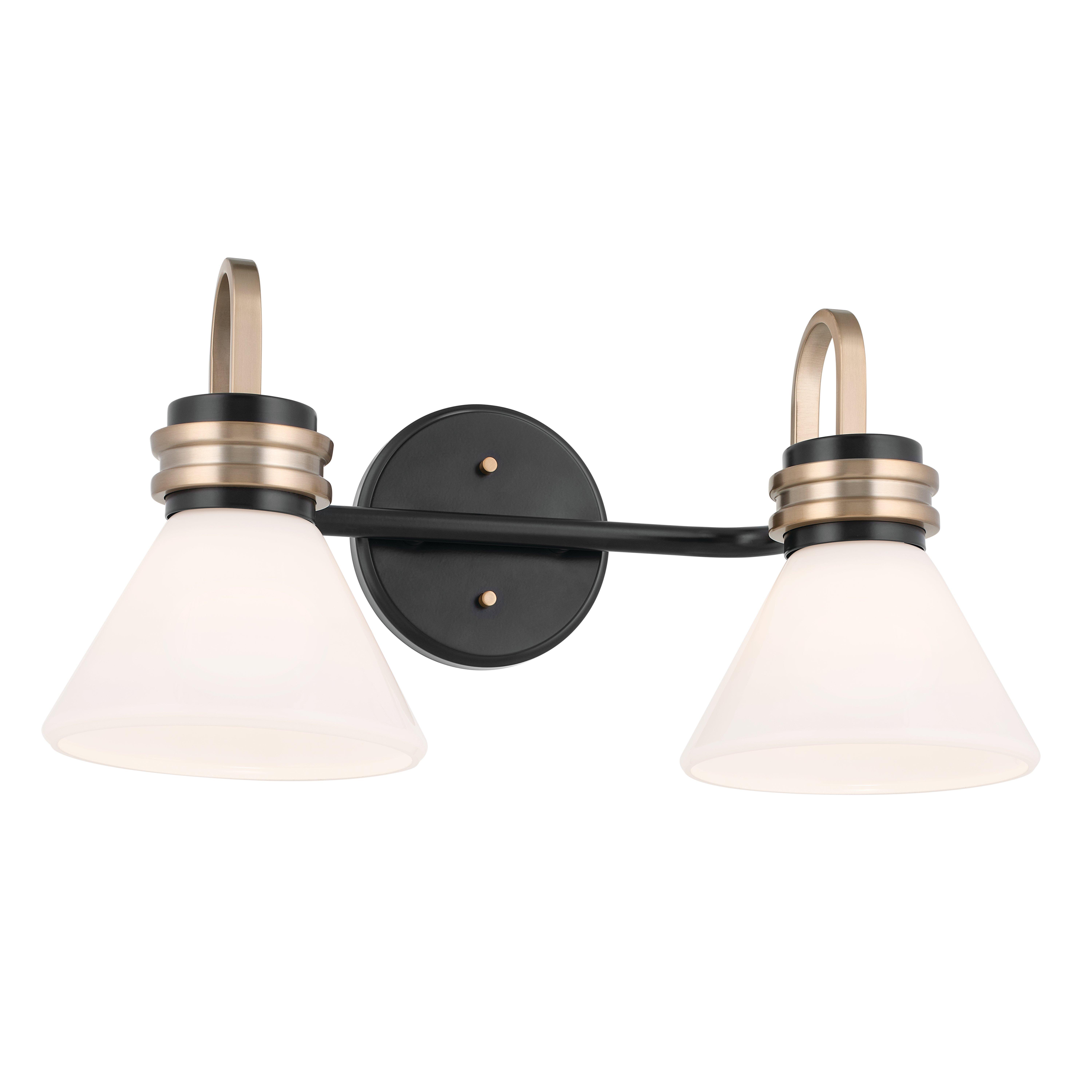 Farum Matte Black Double Vanity Light