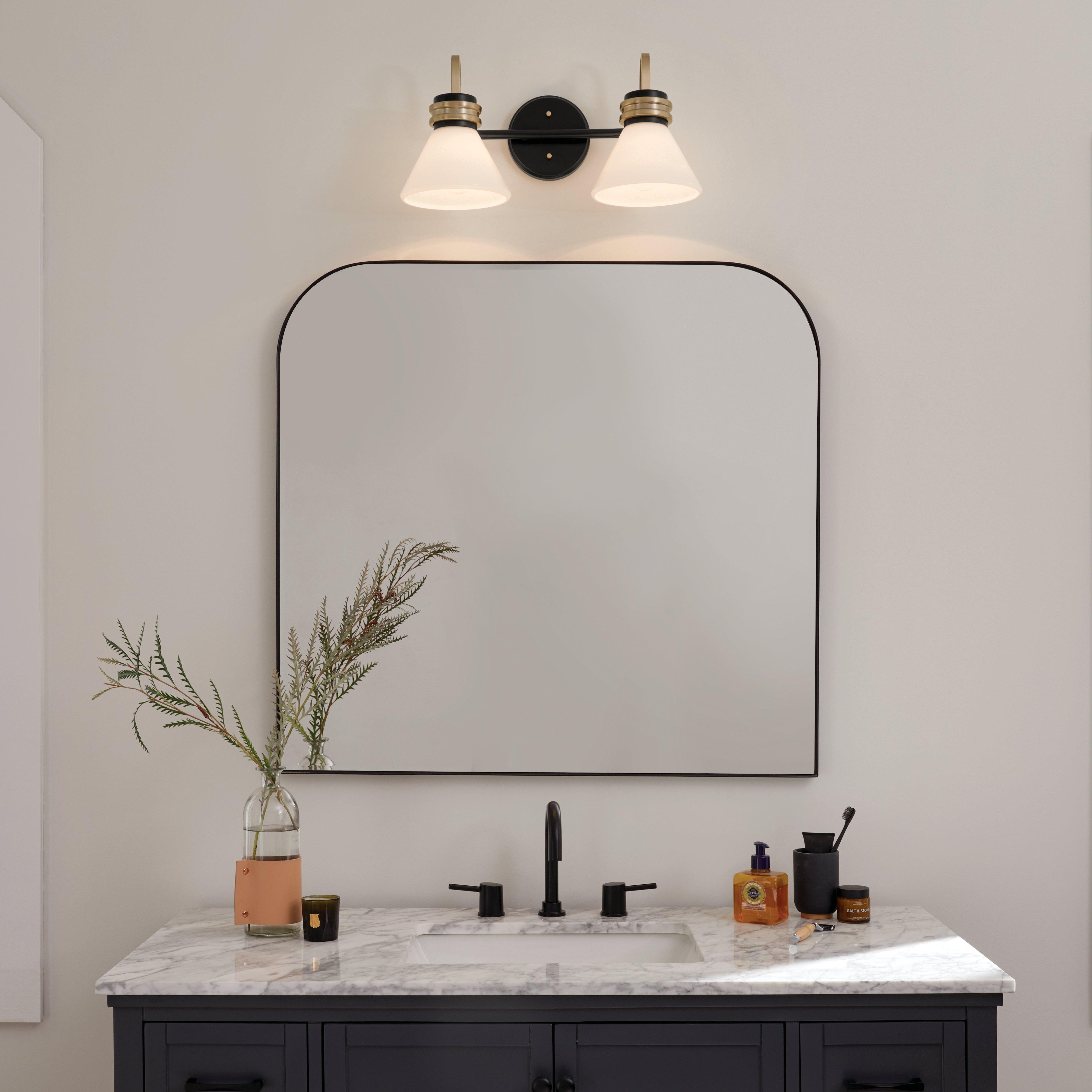 Farum Matte Black Double Vanity Light