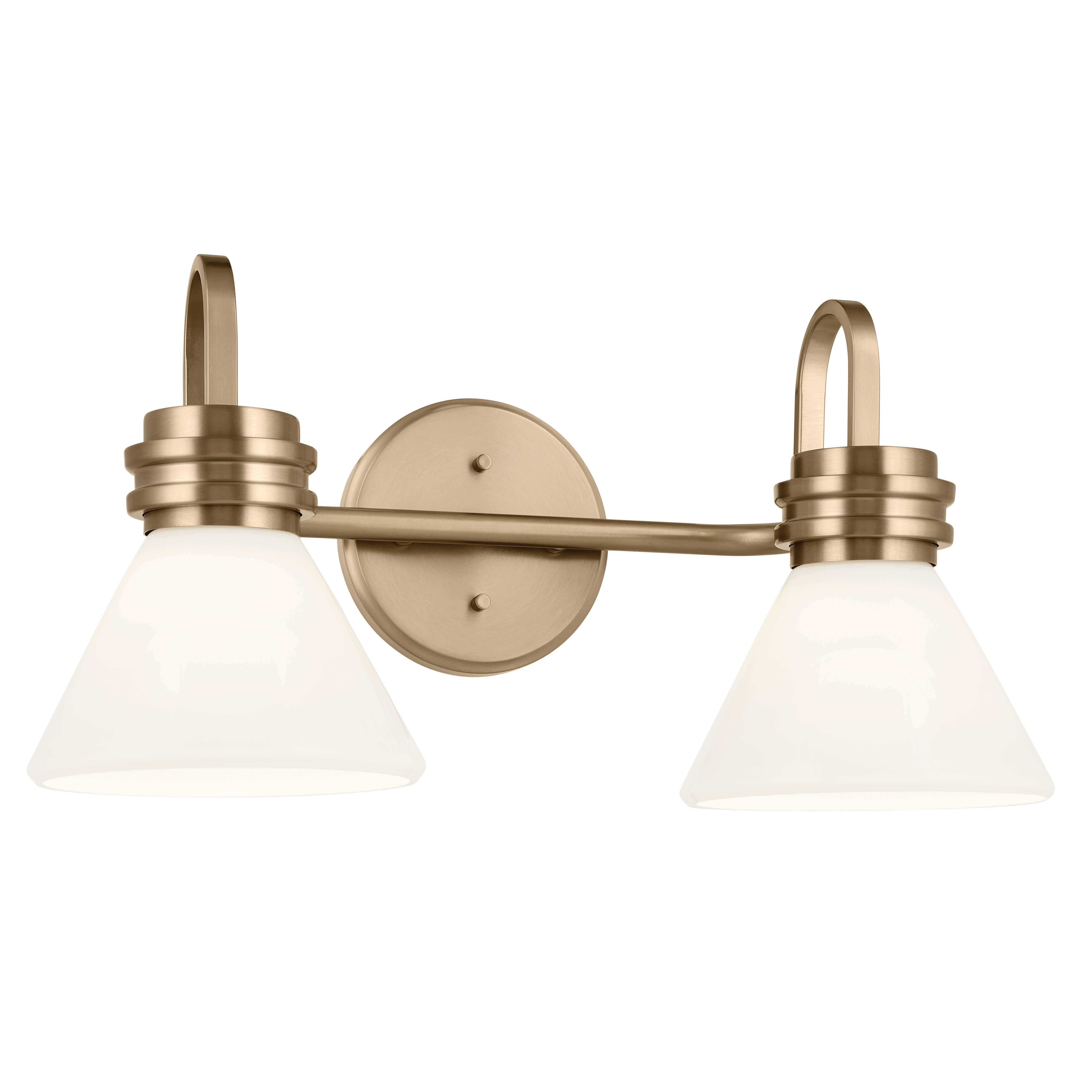 Farum Brushed Gold Double Vanity Light