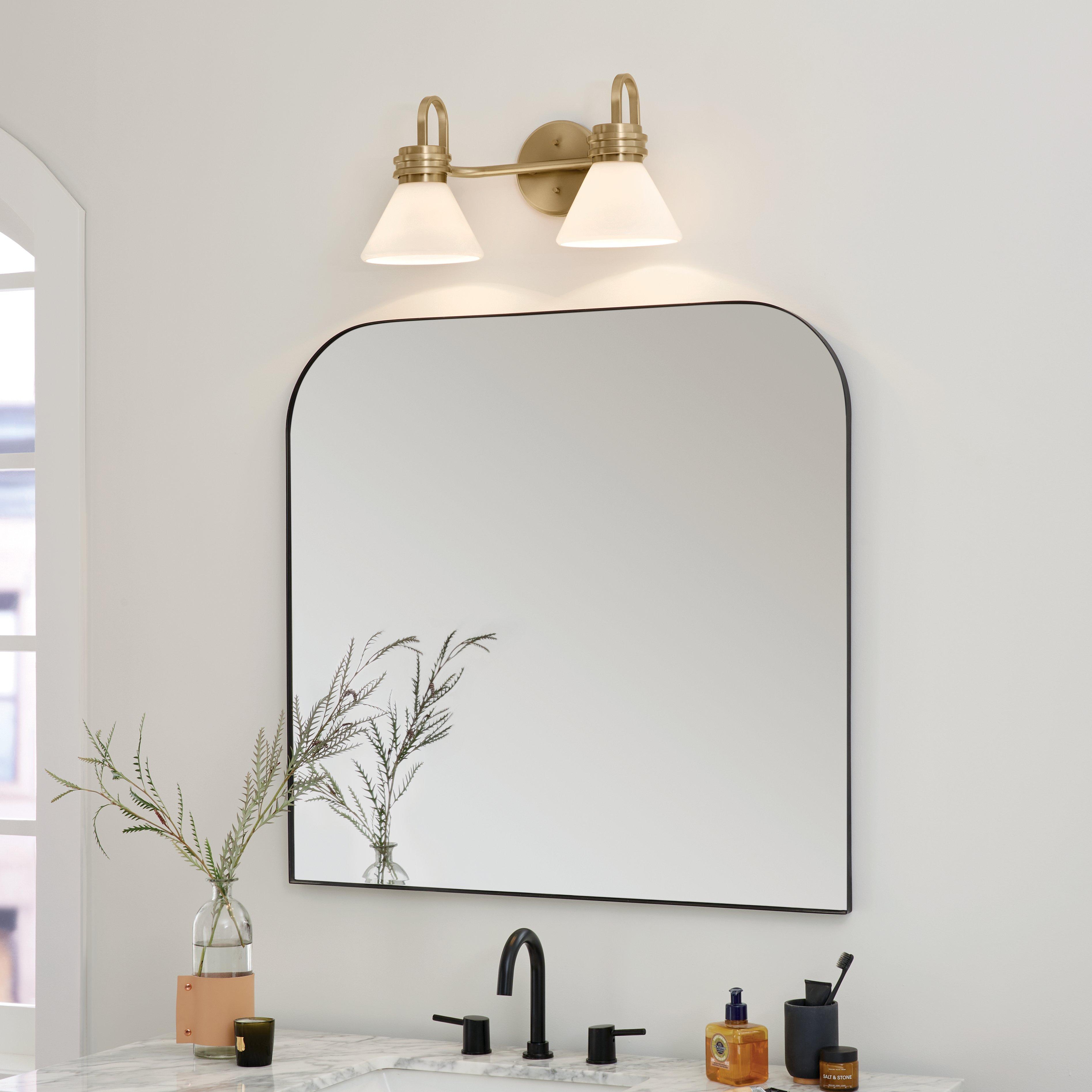 Farum Brushed Gold Double Vanity Light