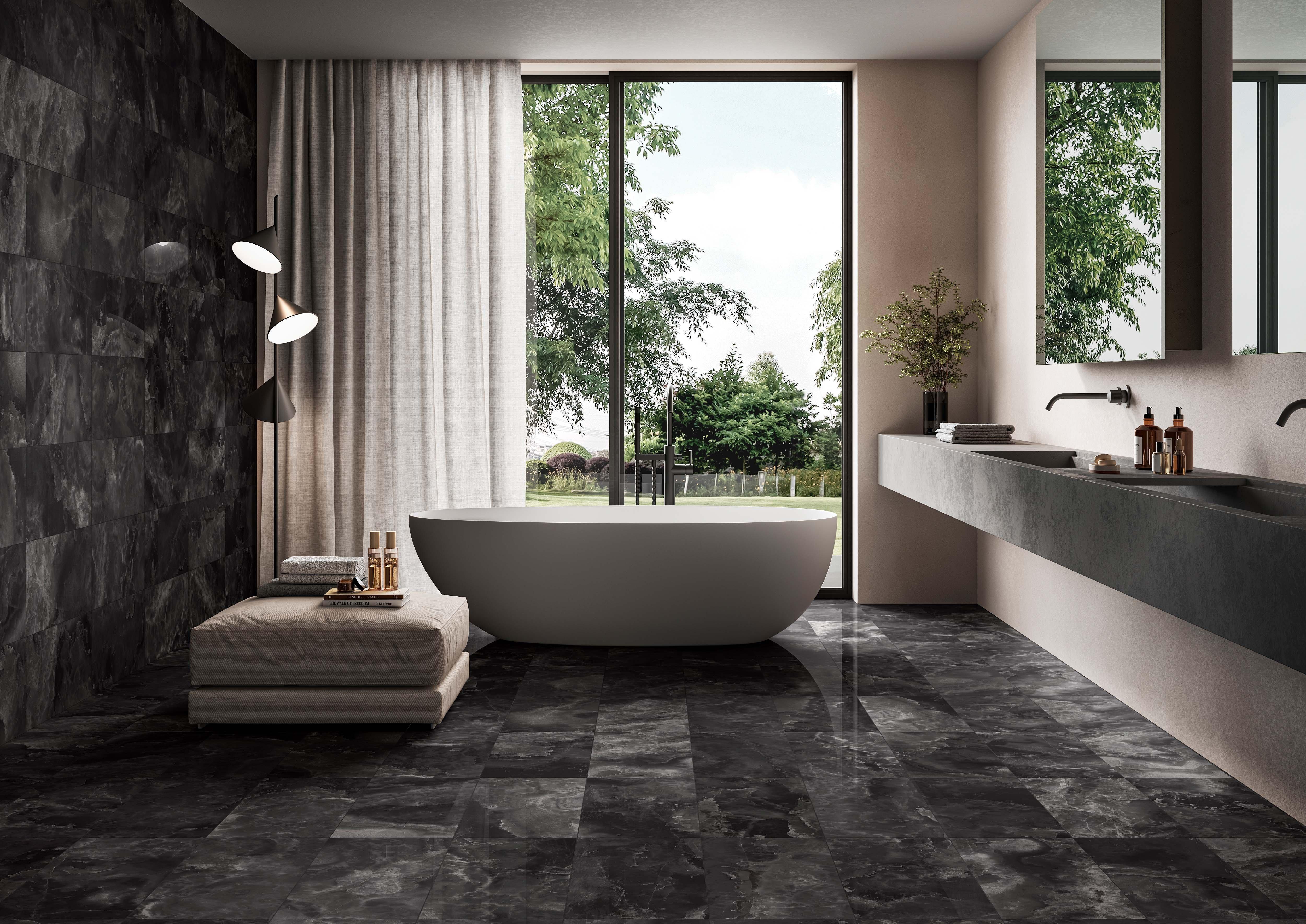Onyx Noir Polished Porcelain Tile