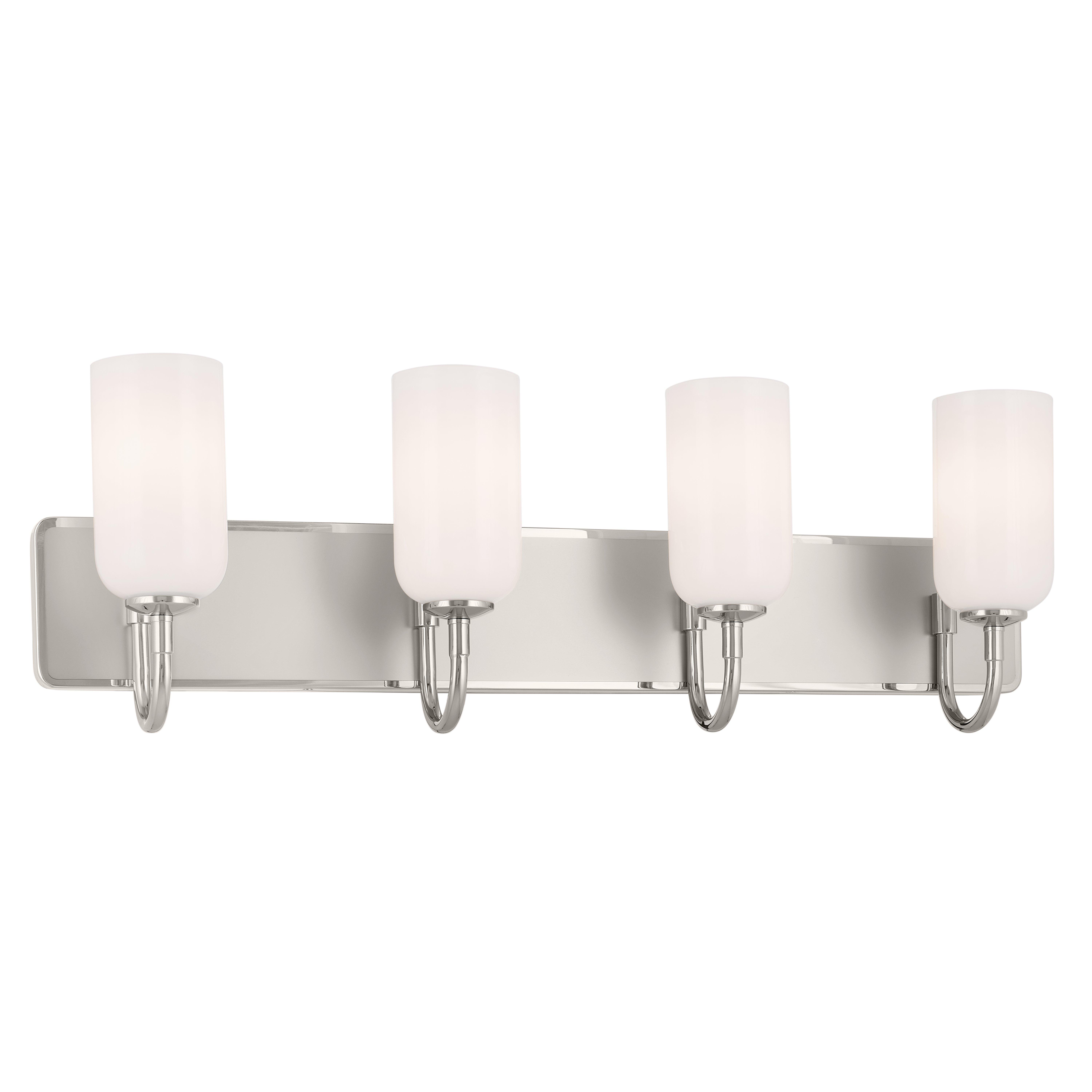 Solia Polished Nickel and Black Quadruple Vanity Light