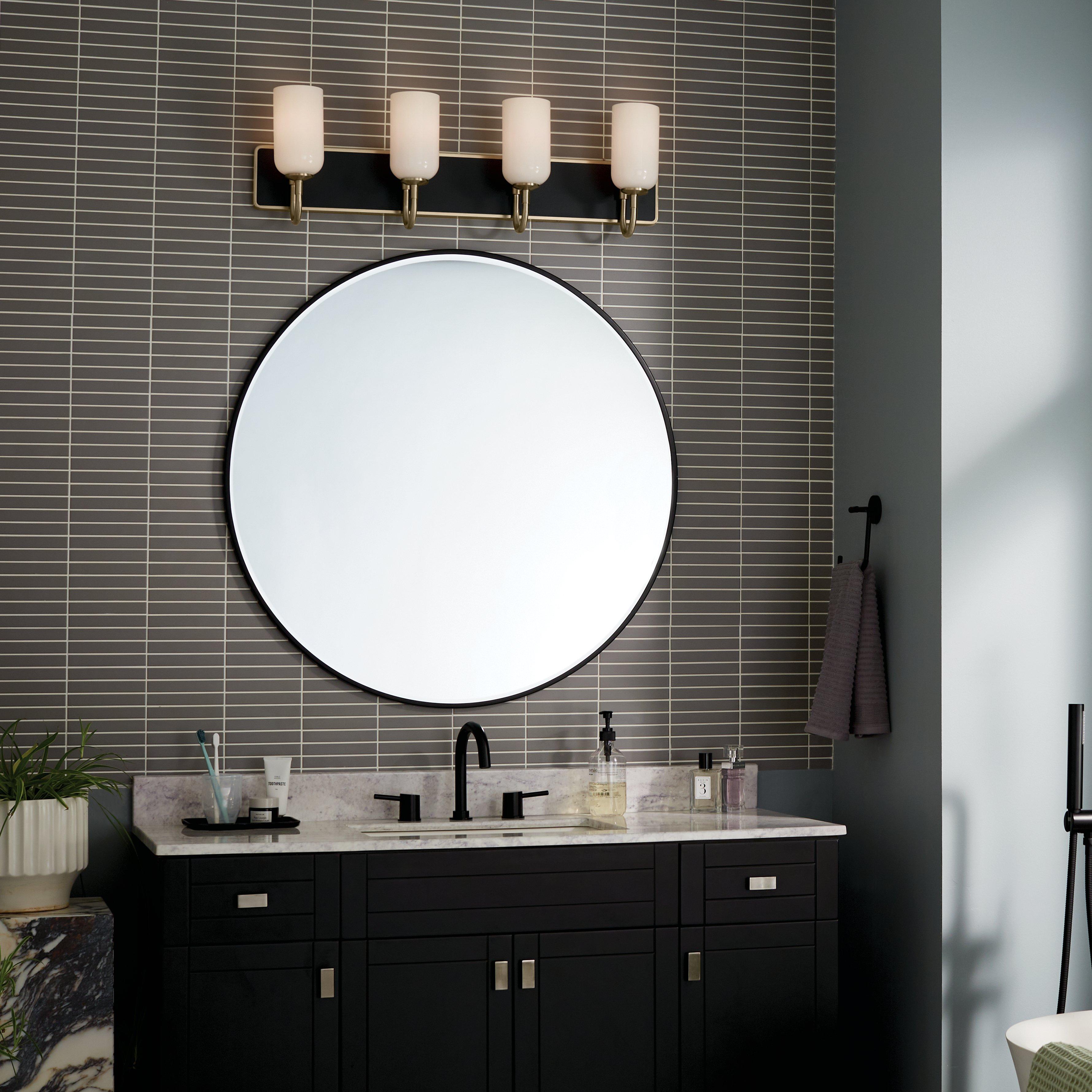 Solia Brushed Gold and Black Quadruple Vanity Light