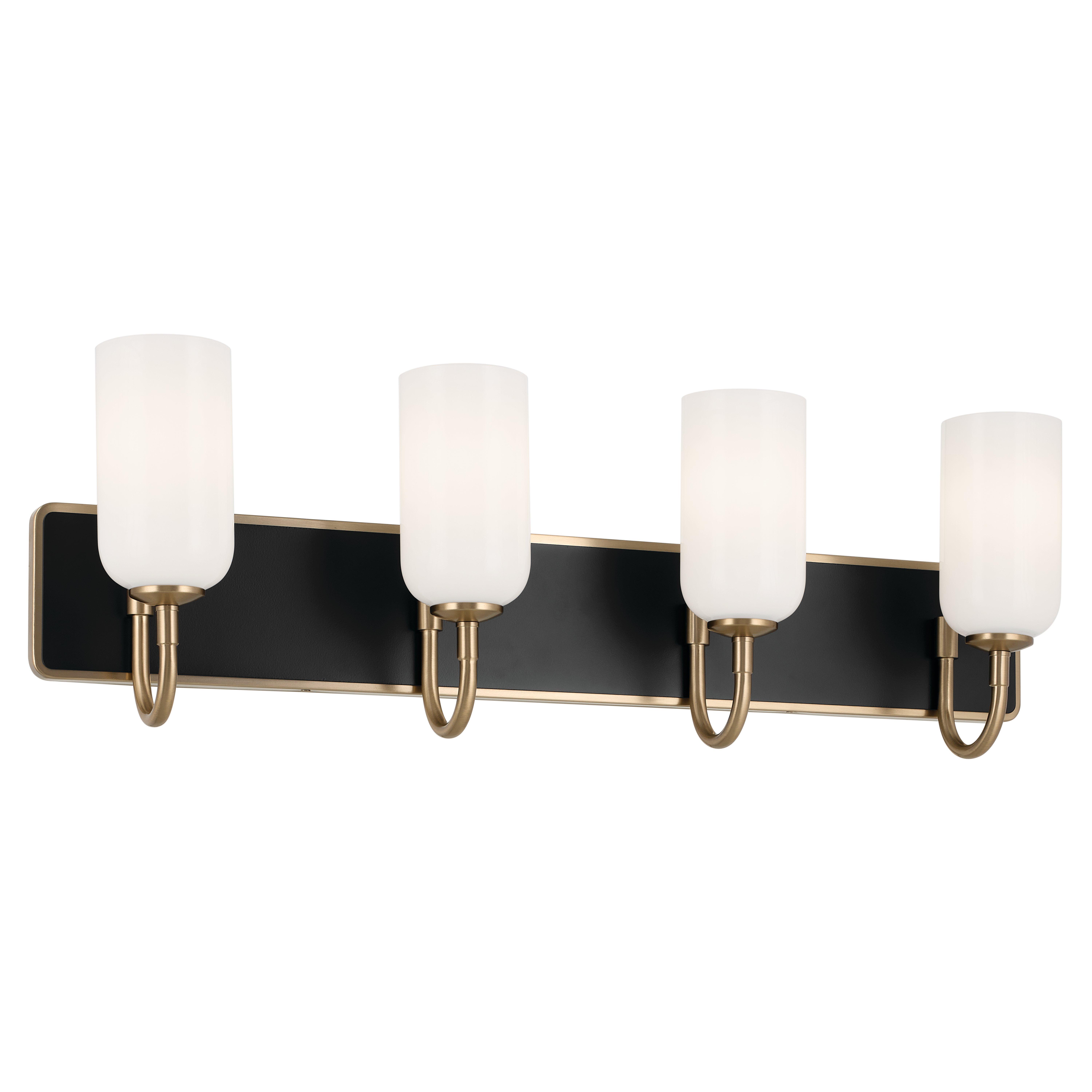 Solia Brushed Gold and Black Quadruple Vanity Light