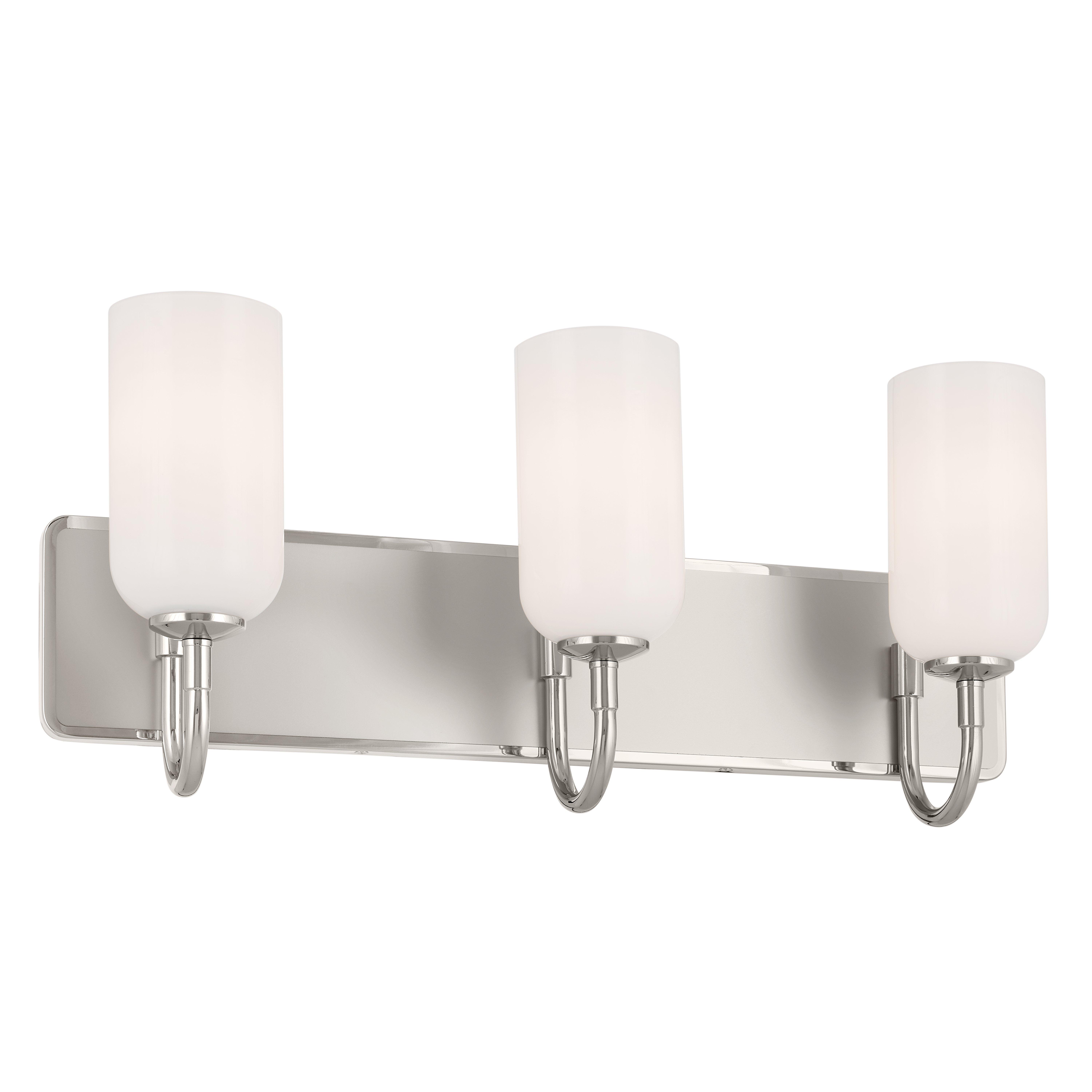 Solia Polished Nickel and Black Triple Vanity Light