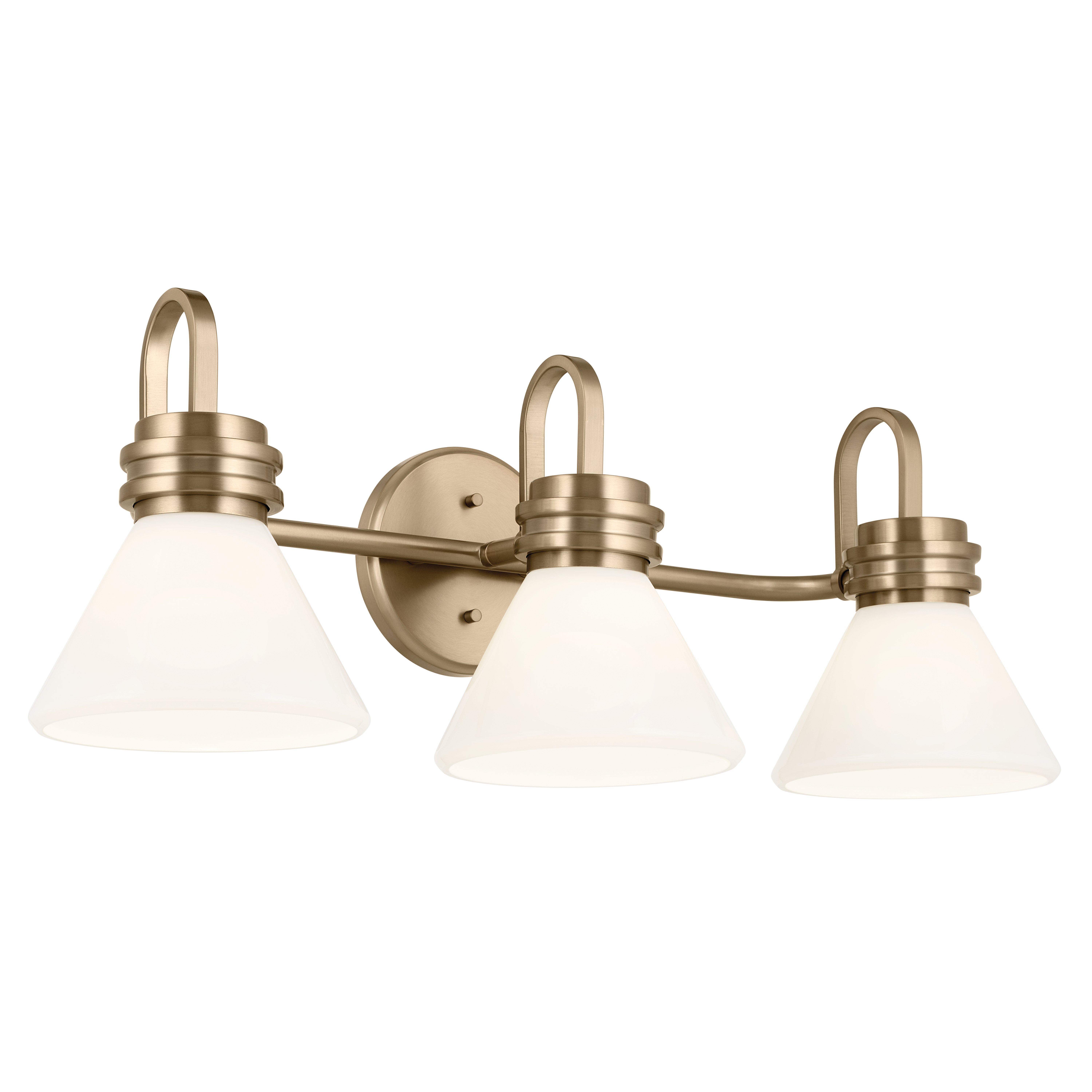 Farum Brushed Gold Triple Vanity Light
