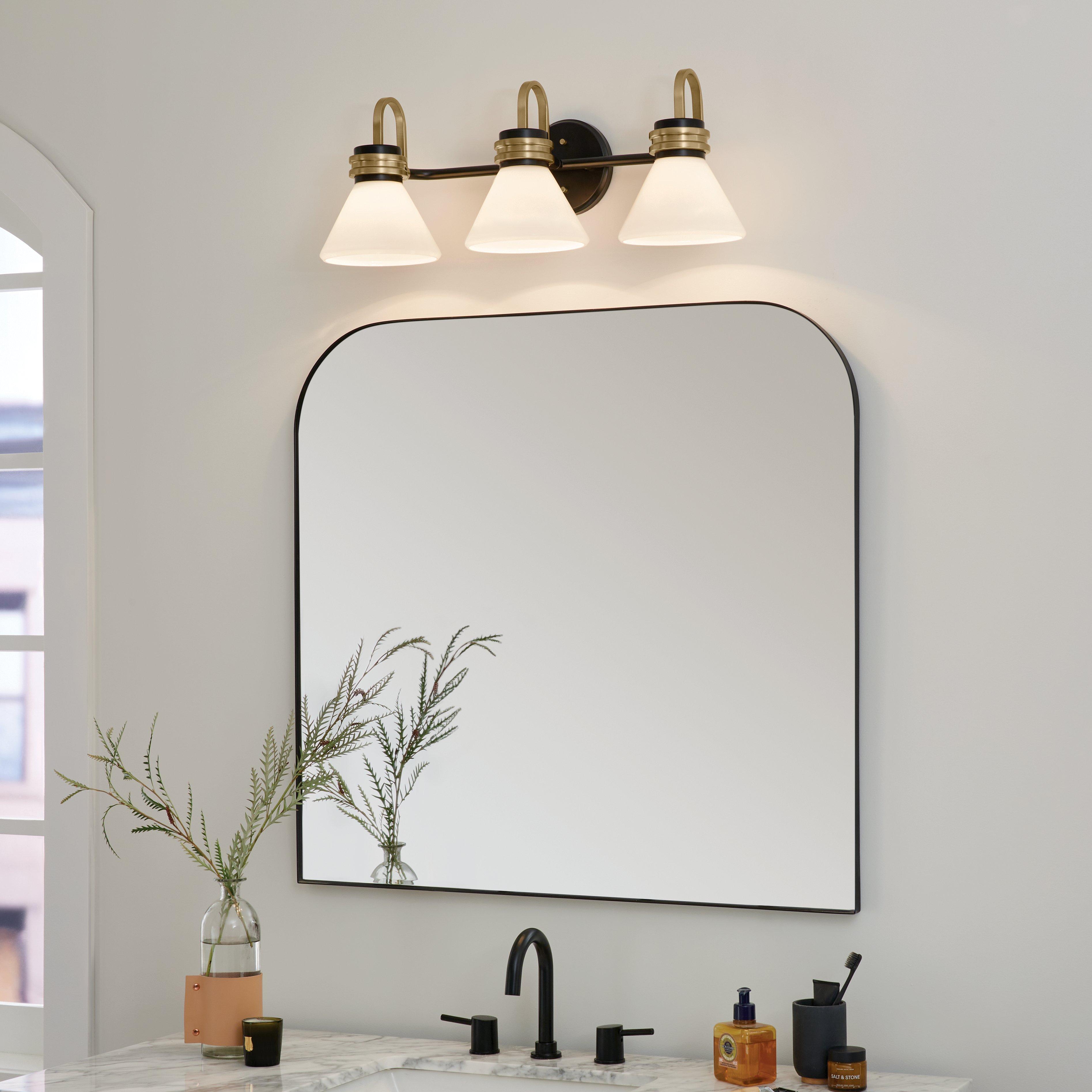 Farum Matte Black Triple Vanity Light