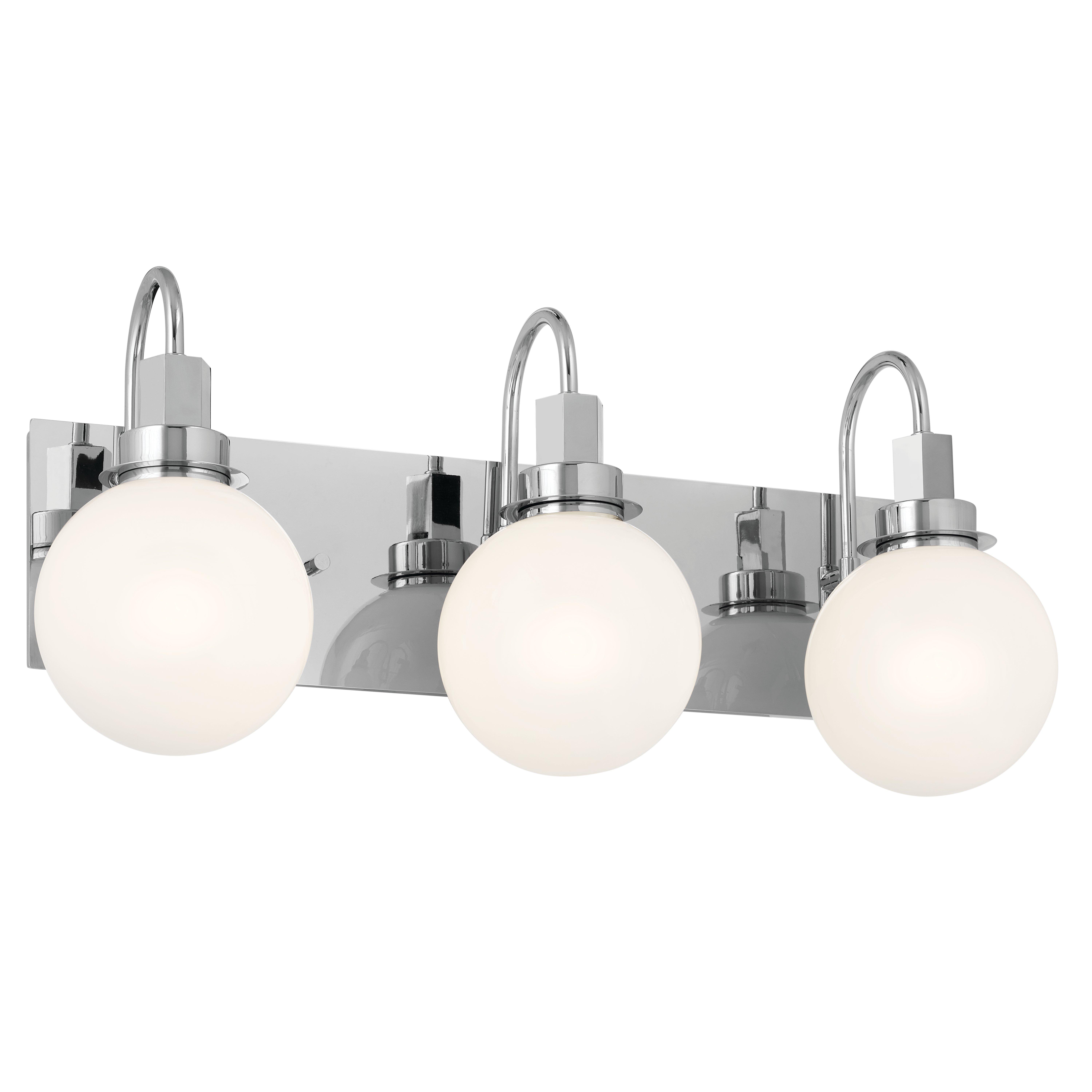 Hex Polished Chrome Triple Vanity Light