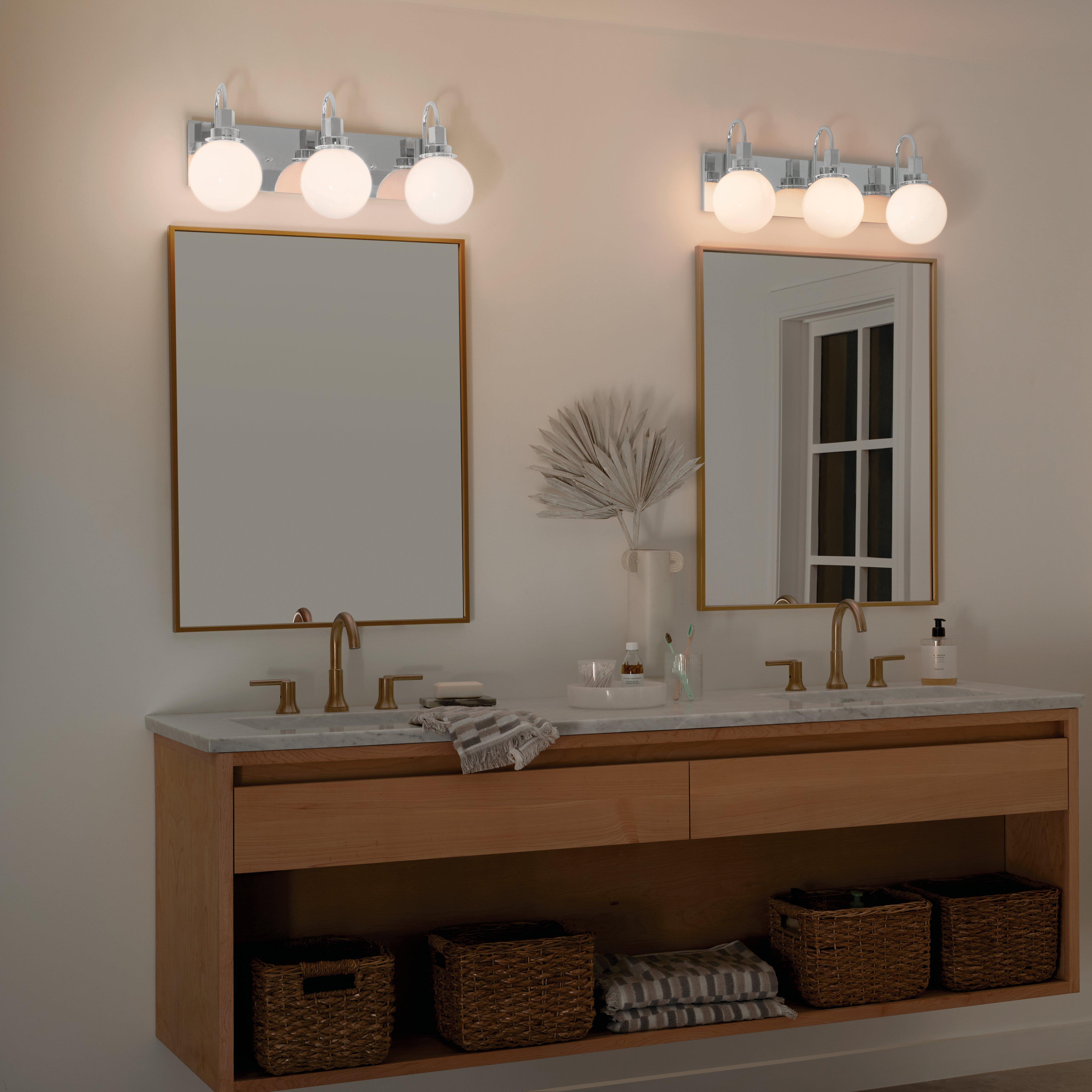 Hex Polished Chrome Triple Vanity Light