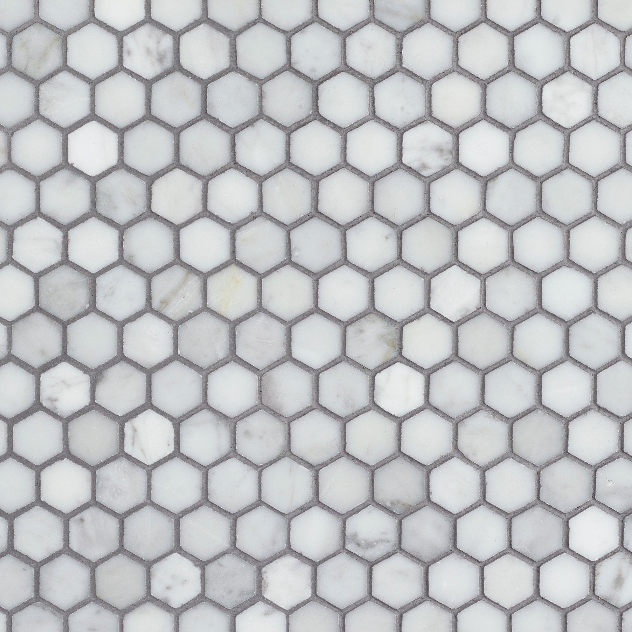 Bianco Carrara Polished Marble Hexagon Mosaic