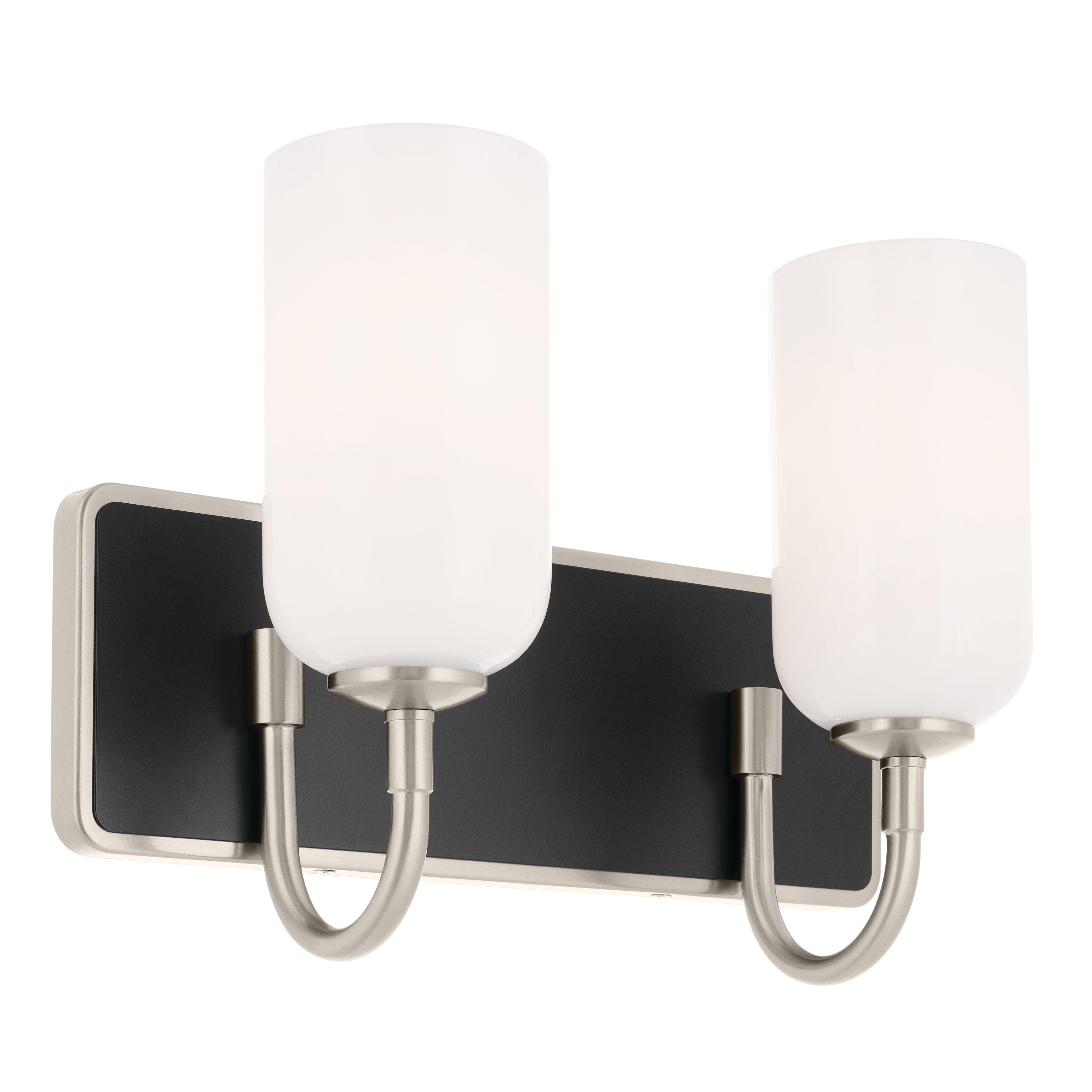 Solia Brushed Nickel and Black Double Vanity Light