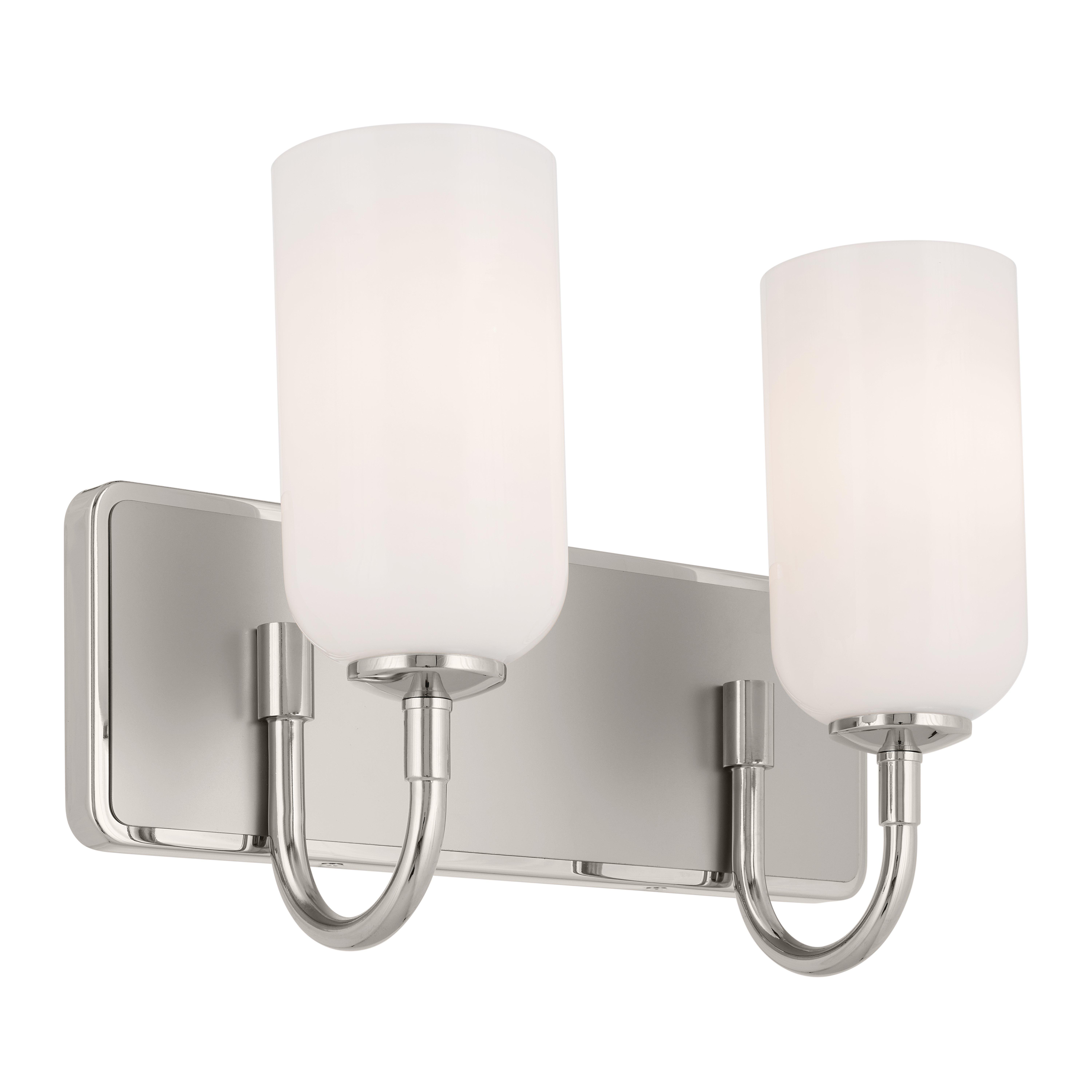 Solia Polished Nickel and Black Double Vanity Light
