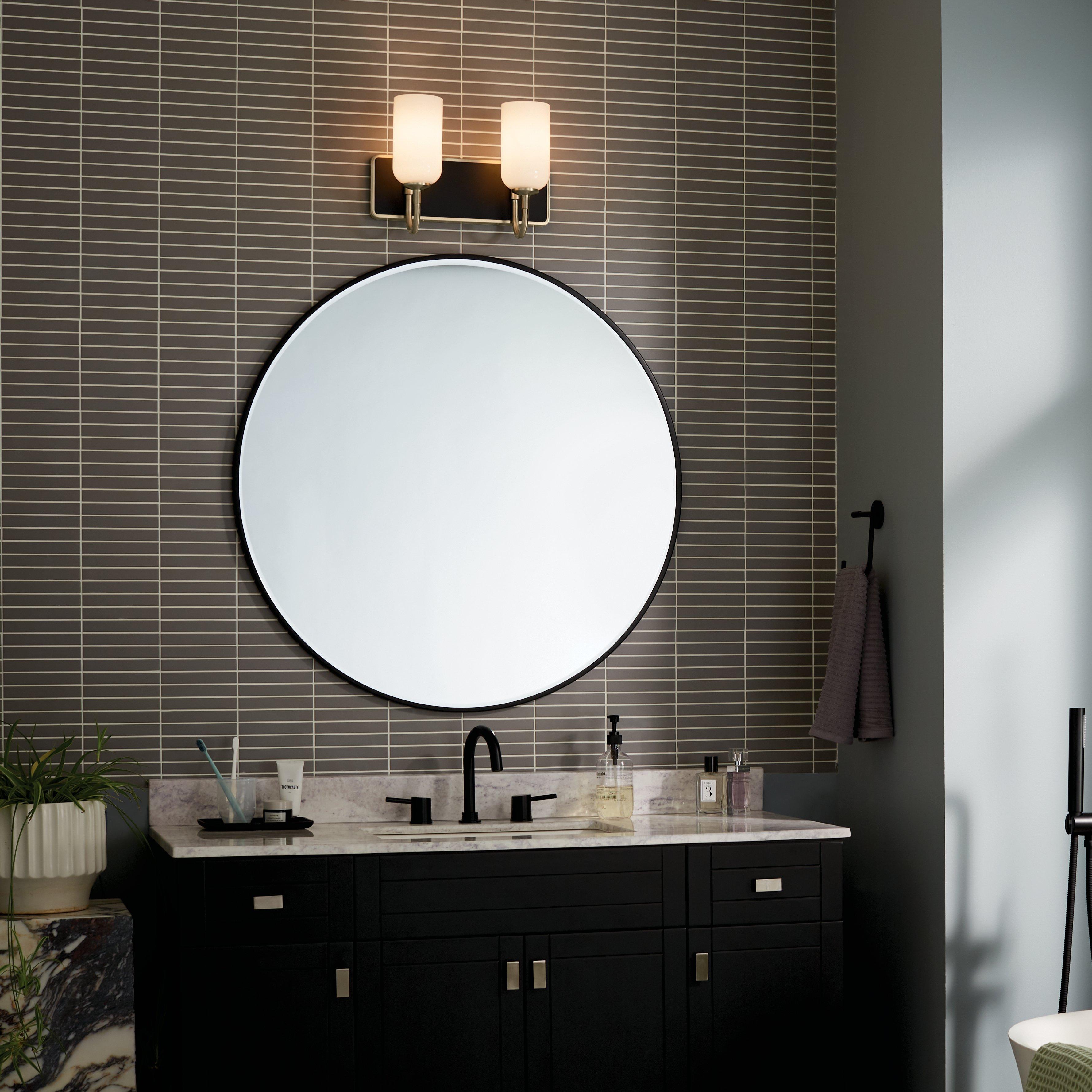 Solia Brushed Gold and Black Double Vanity Light