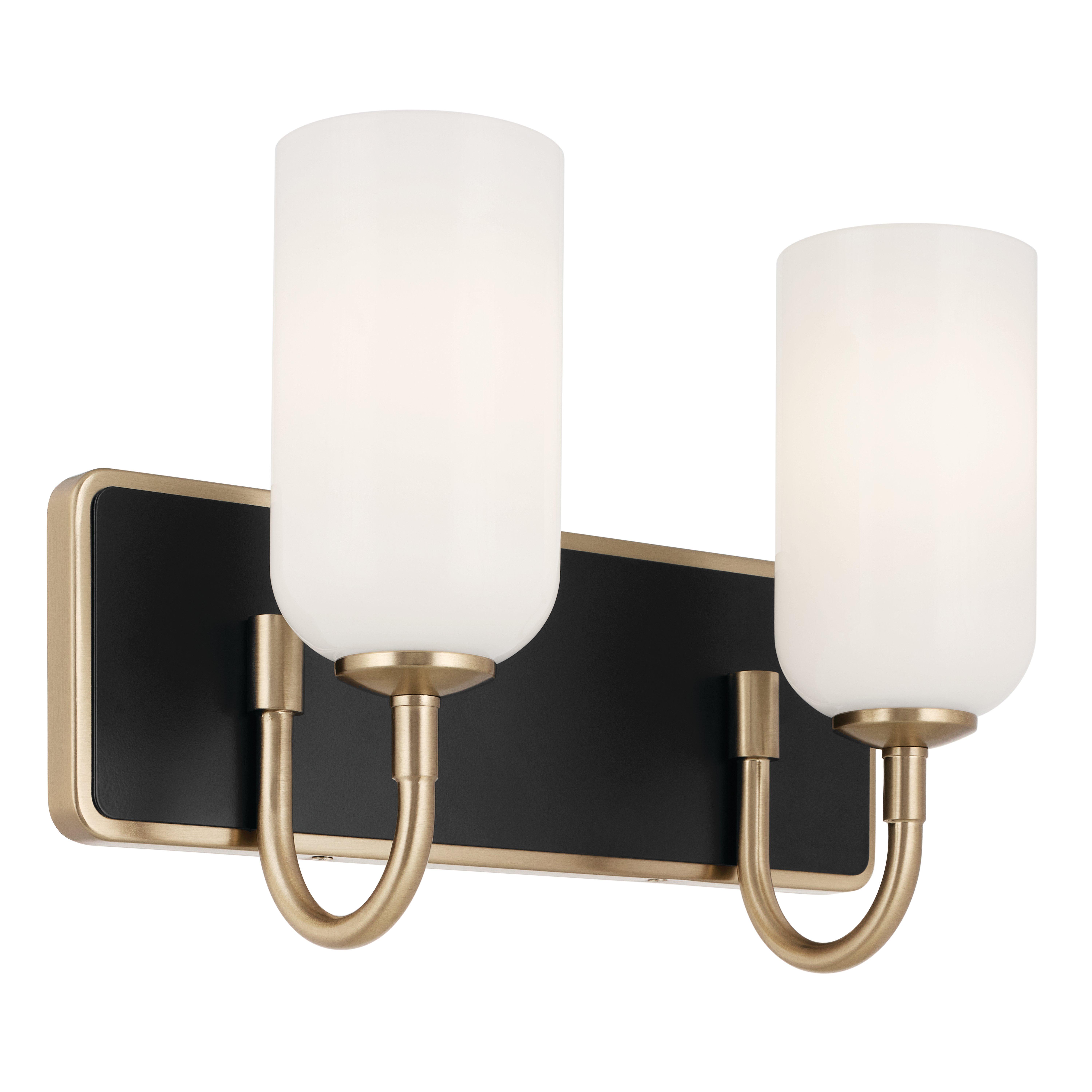 Solia Brushed Gold and Black Double Vanity Light