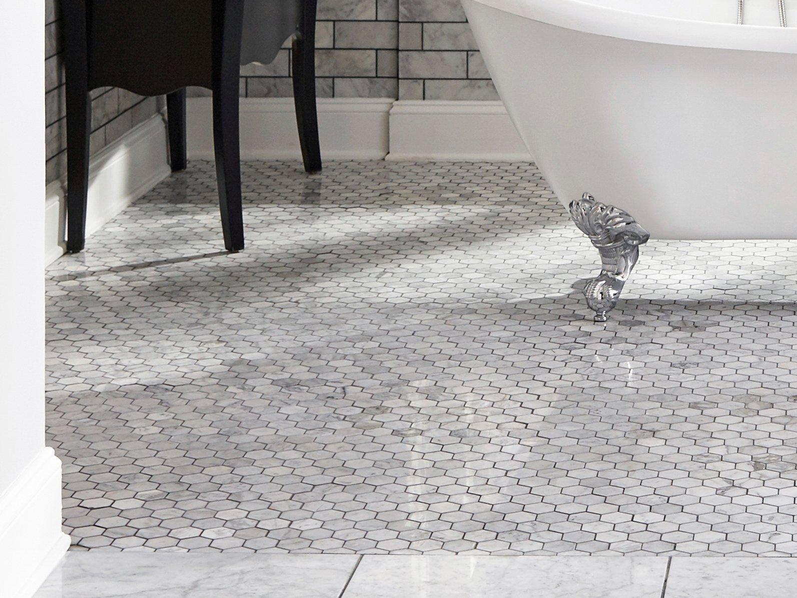 Bianco Carrara Hexagon Polished Marble Mosaic