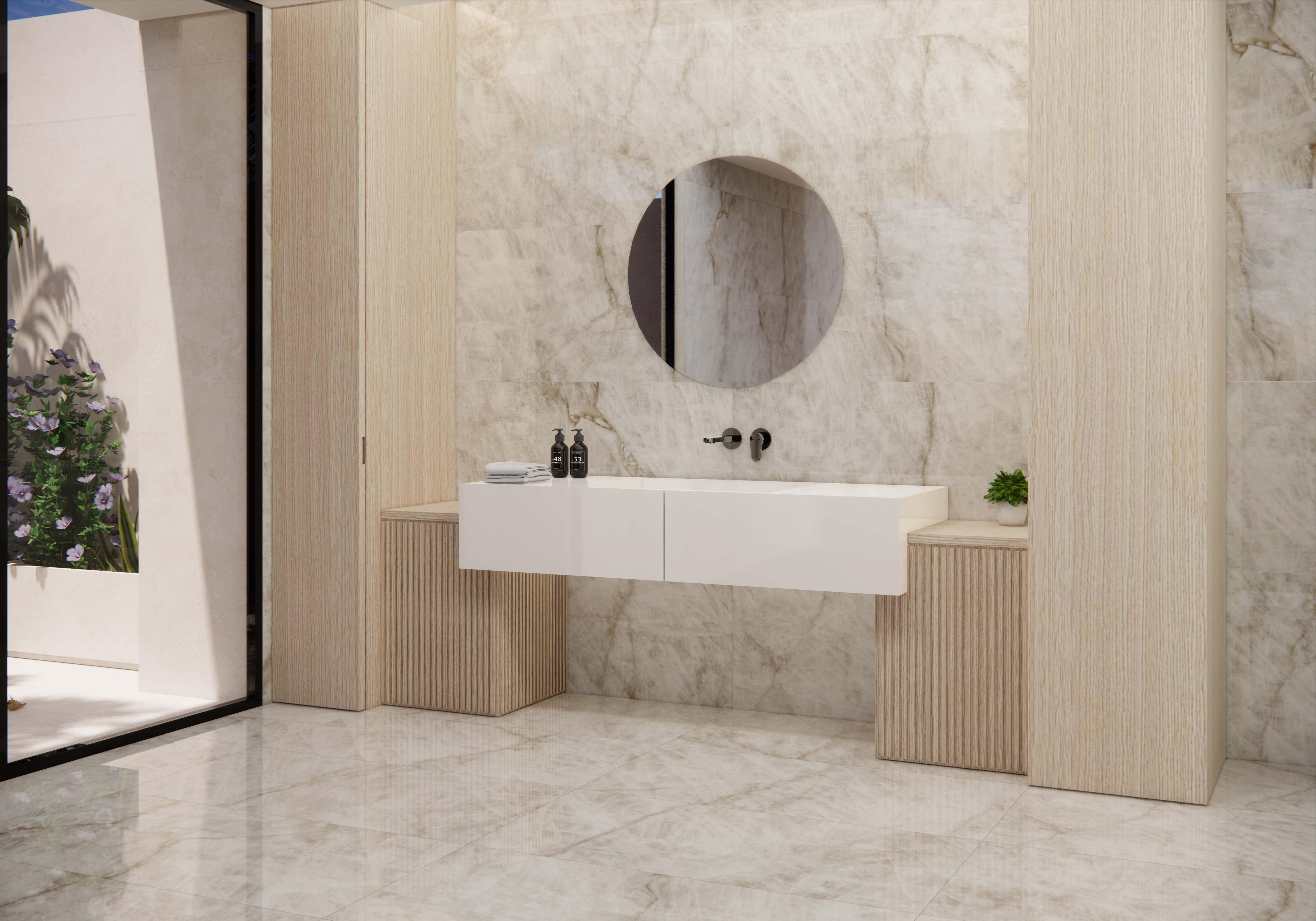 Sample - Desert Jasmine Polished Porcelain Tile