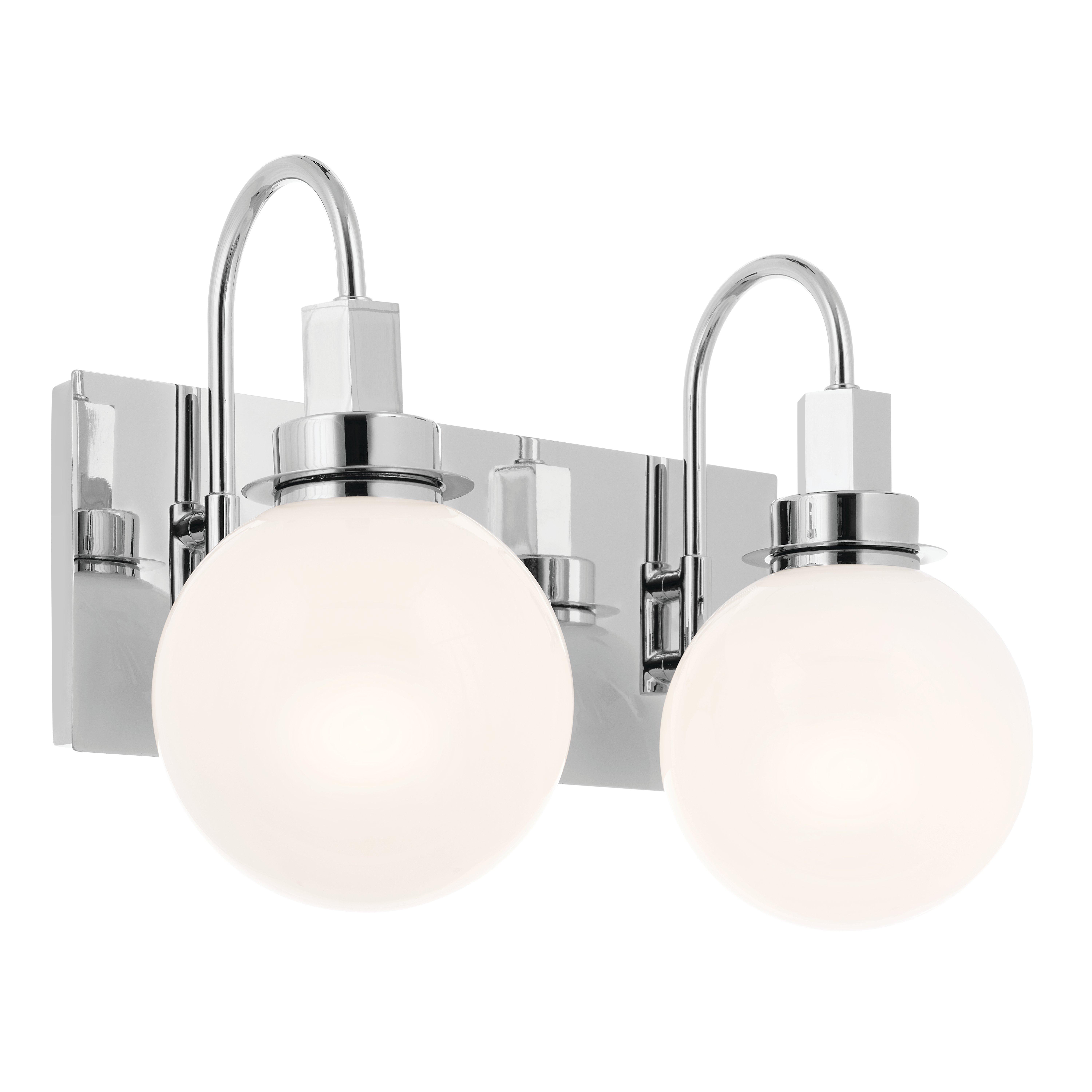 Hex Polished Chrome Double Vanity Light