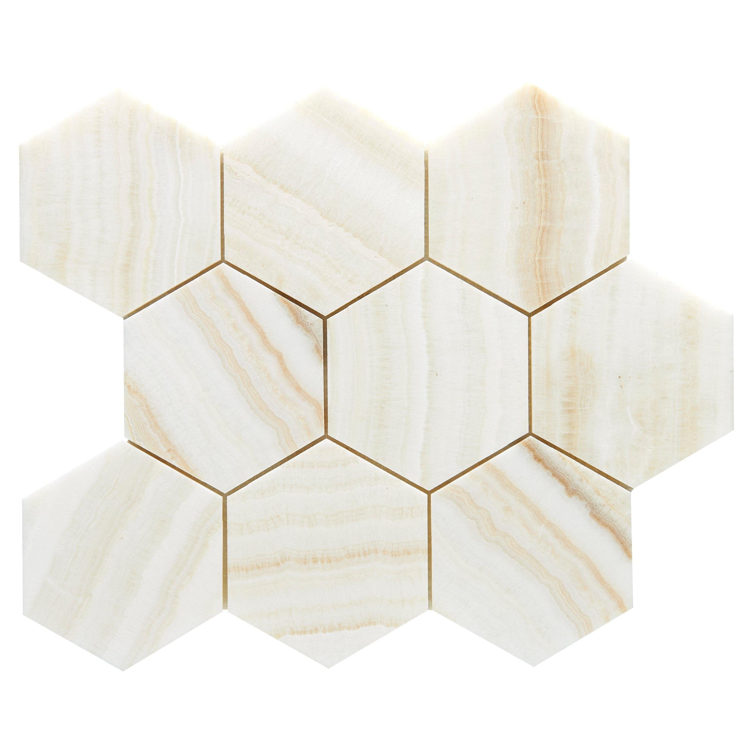 Vanilla Onyx Hexagon Honed Mosaic