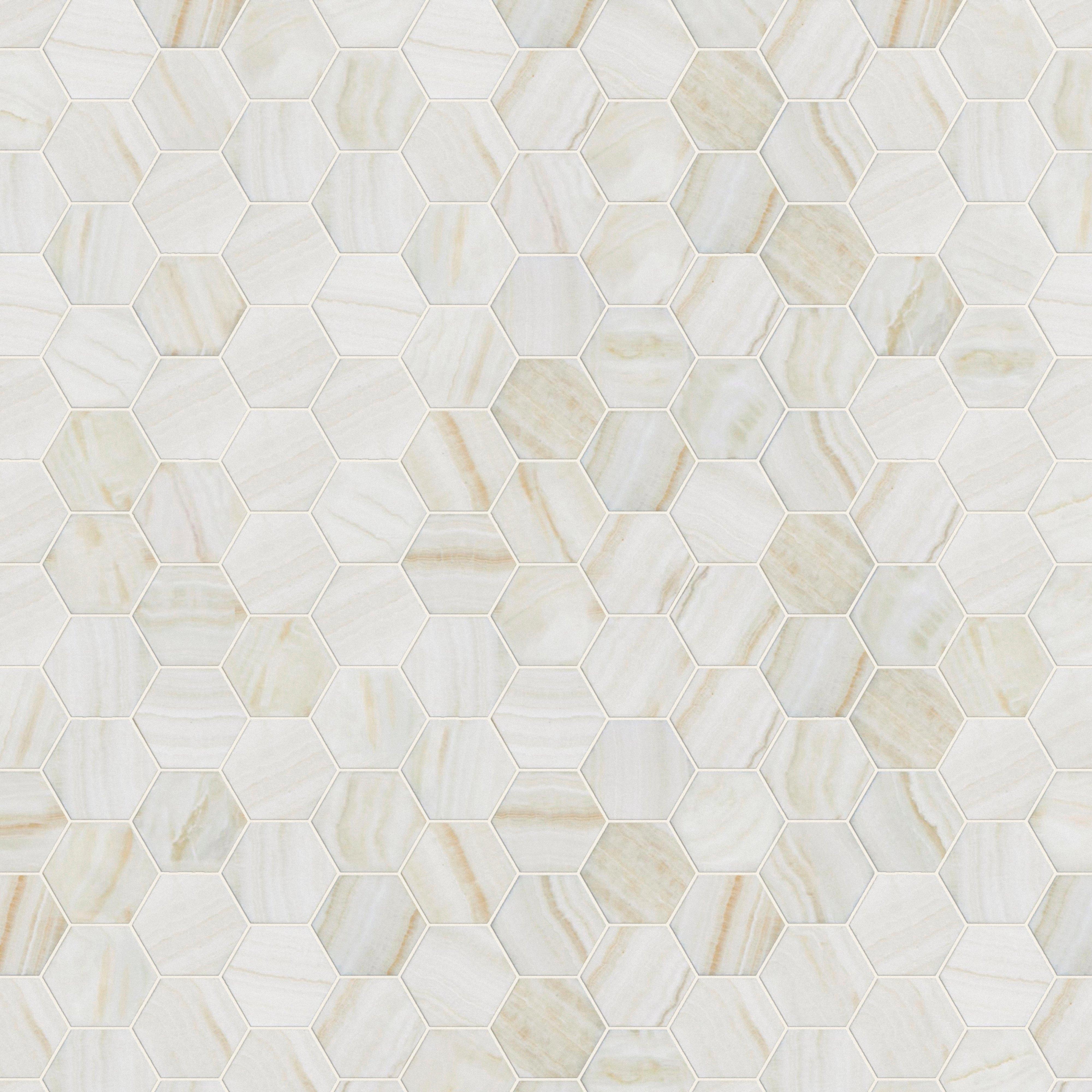 Vanilla Onyx Hexagon Honed Mosaic
