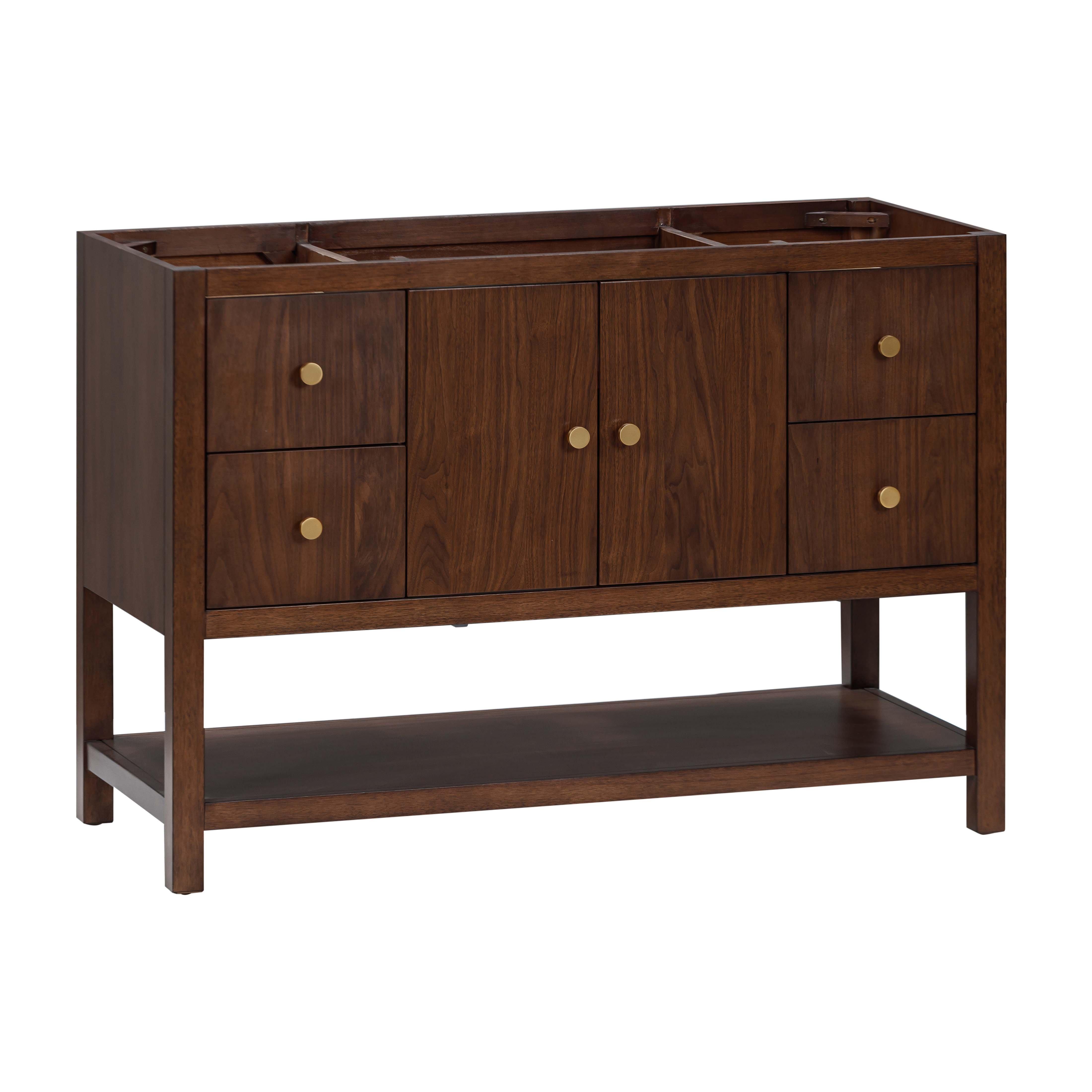 Zora 48 in. Walnut Brown Single Vanity Base