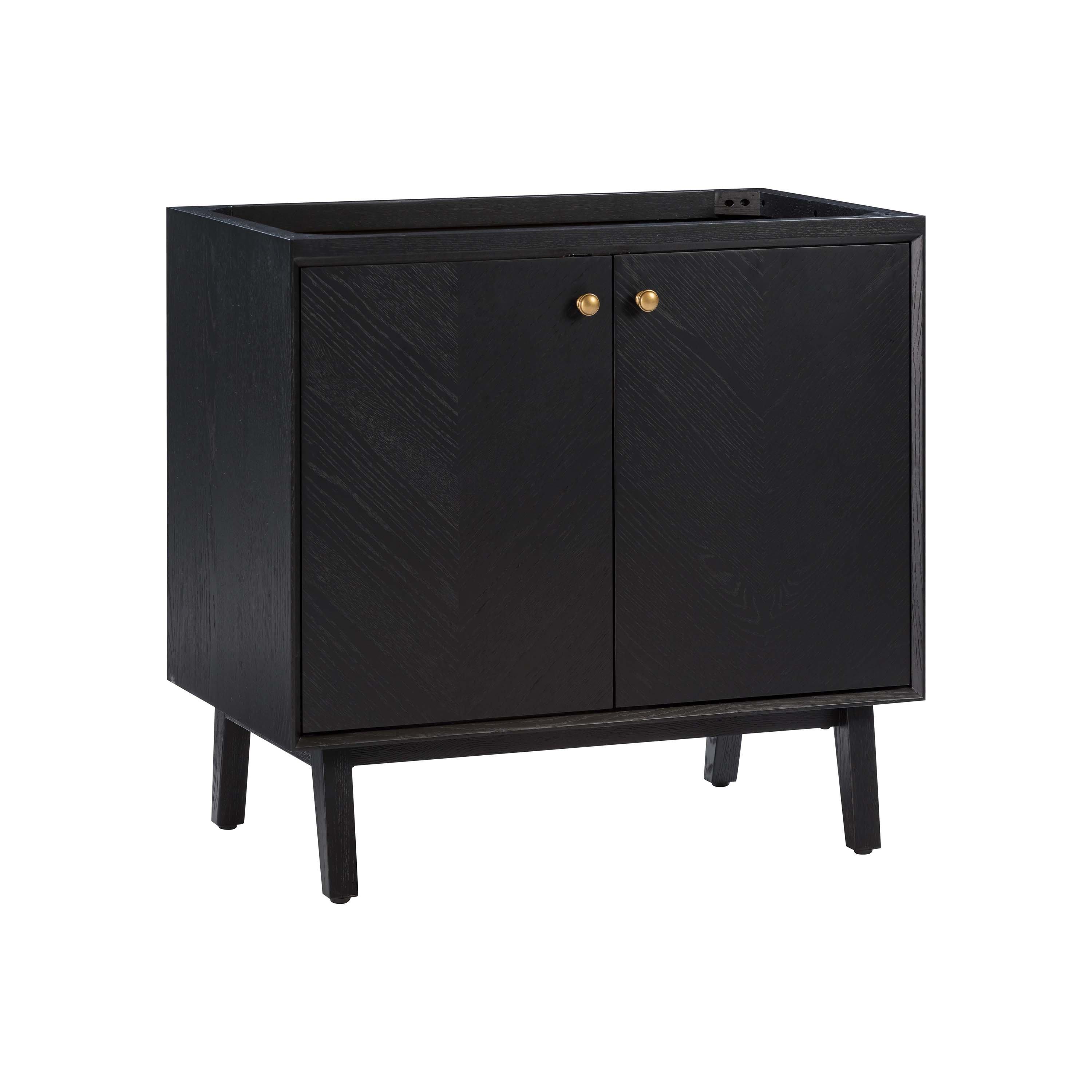 Adrian 36 in. Black Oak Single Vanity Base
