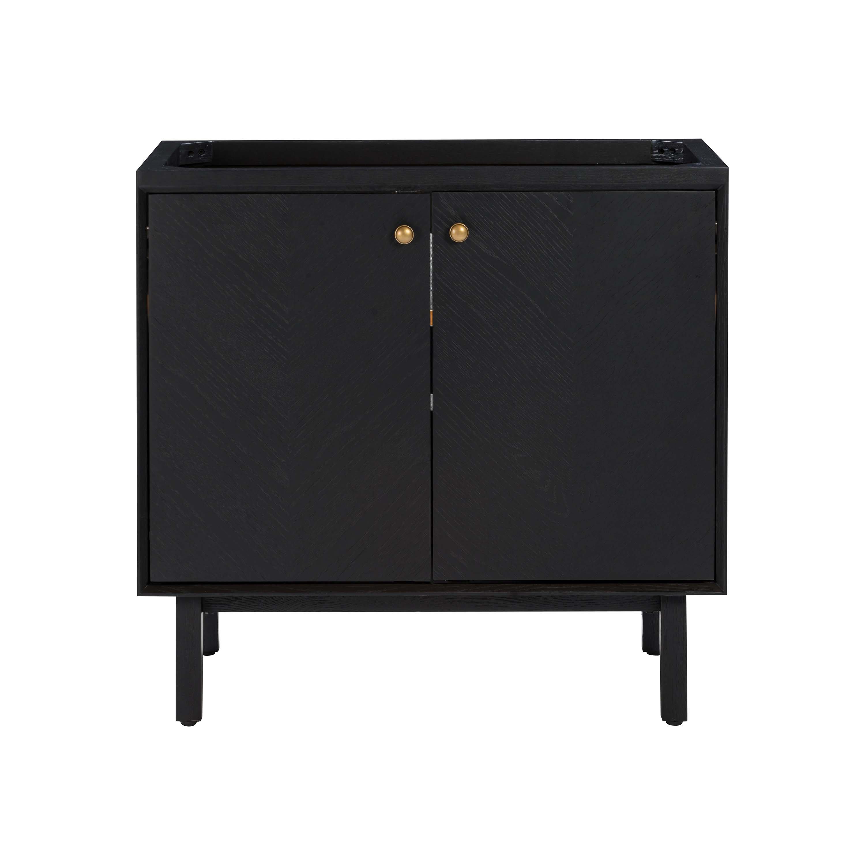 Adrian 36 in. Black Oak Single Vanity Base