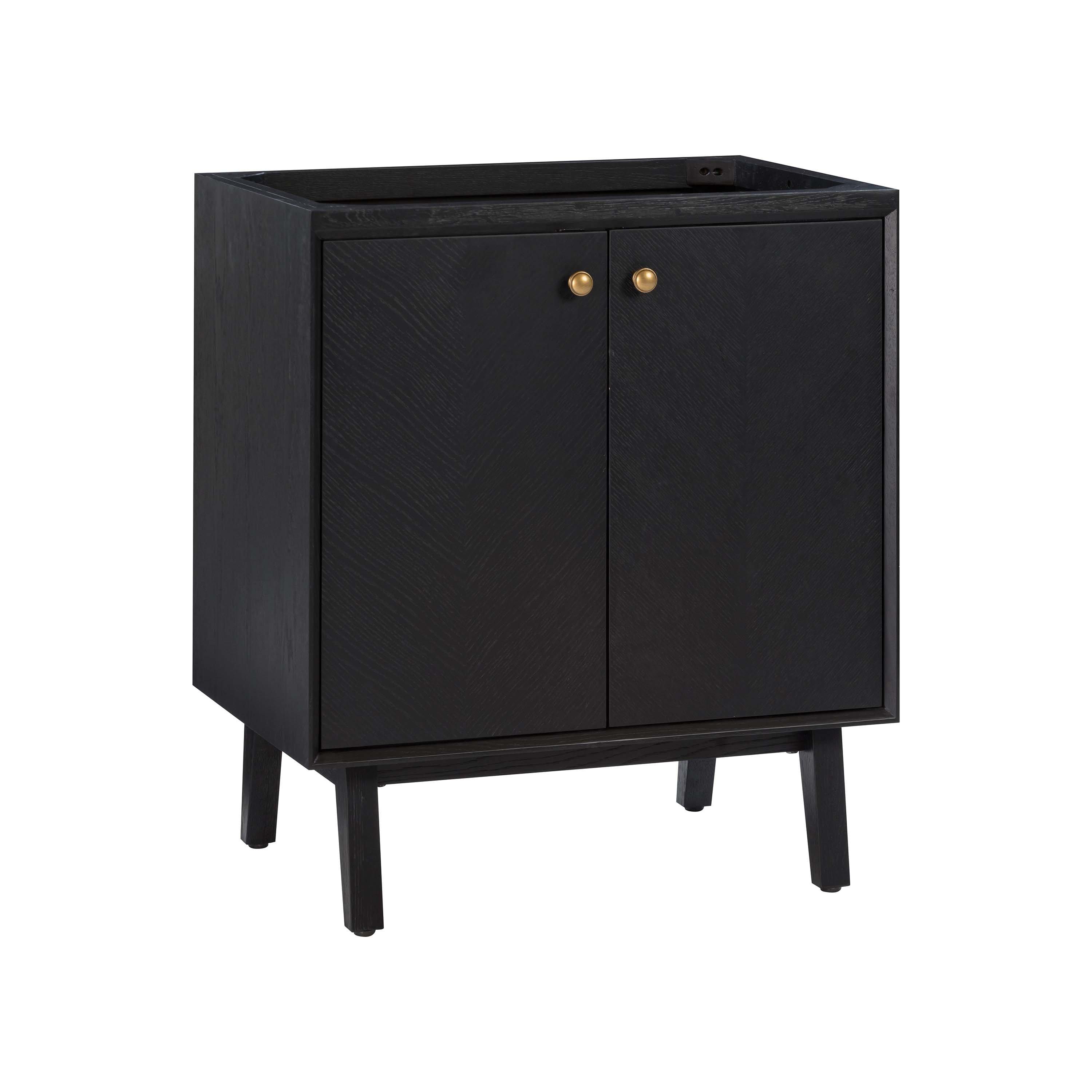 Adrian 36 in. Black Oak Single Vanity Base