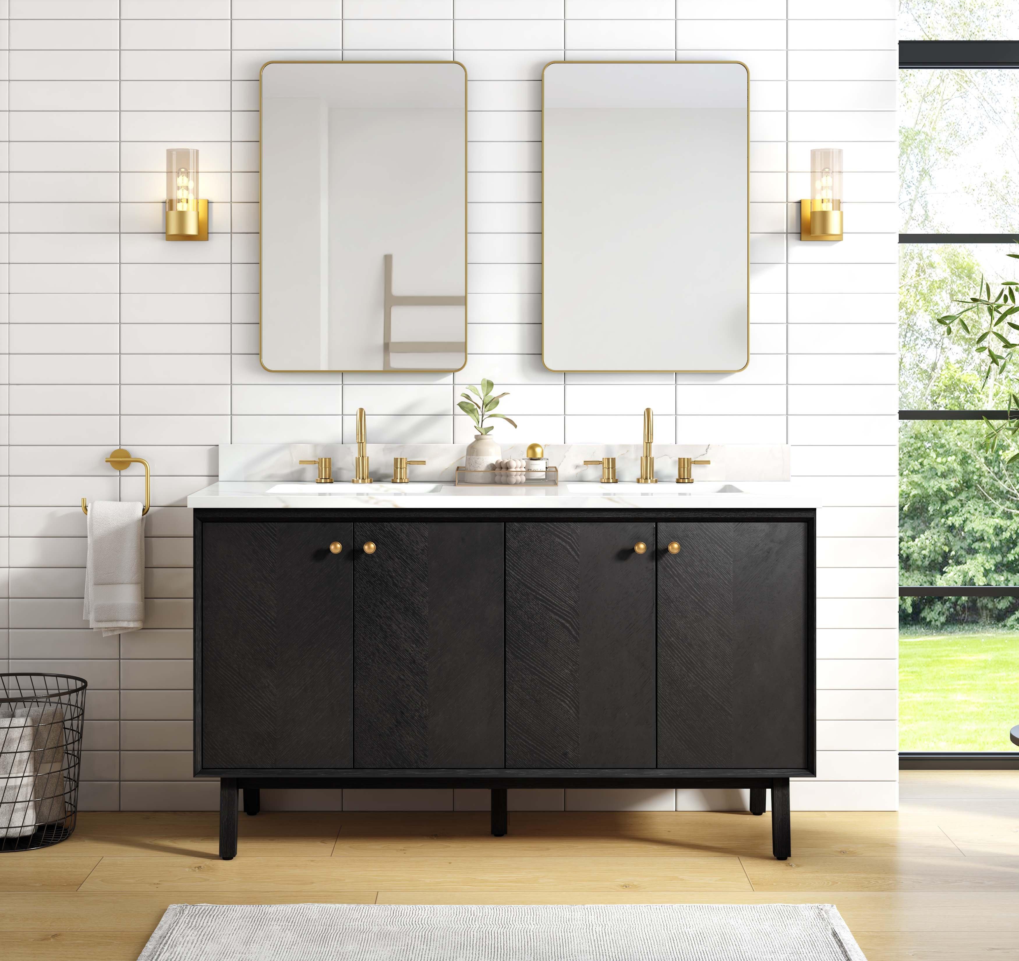 Adrian Vanity with Calacatta Quartz Top