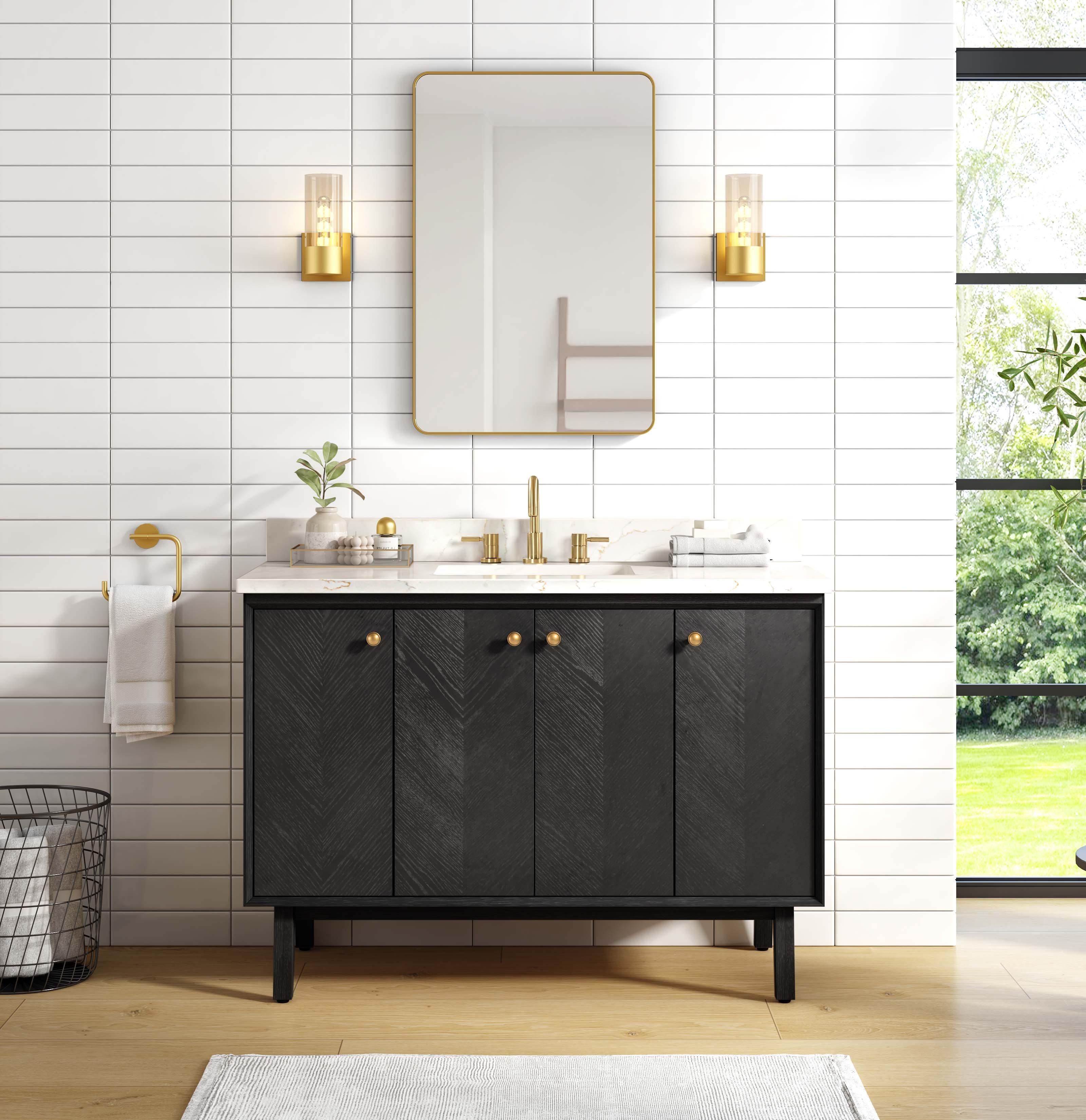 Adrian Vanity with Calacatta Quartz Top