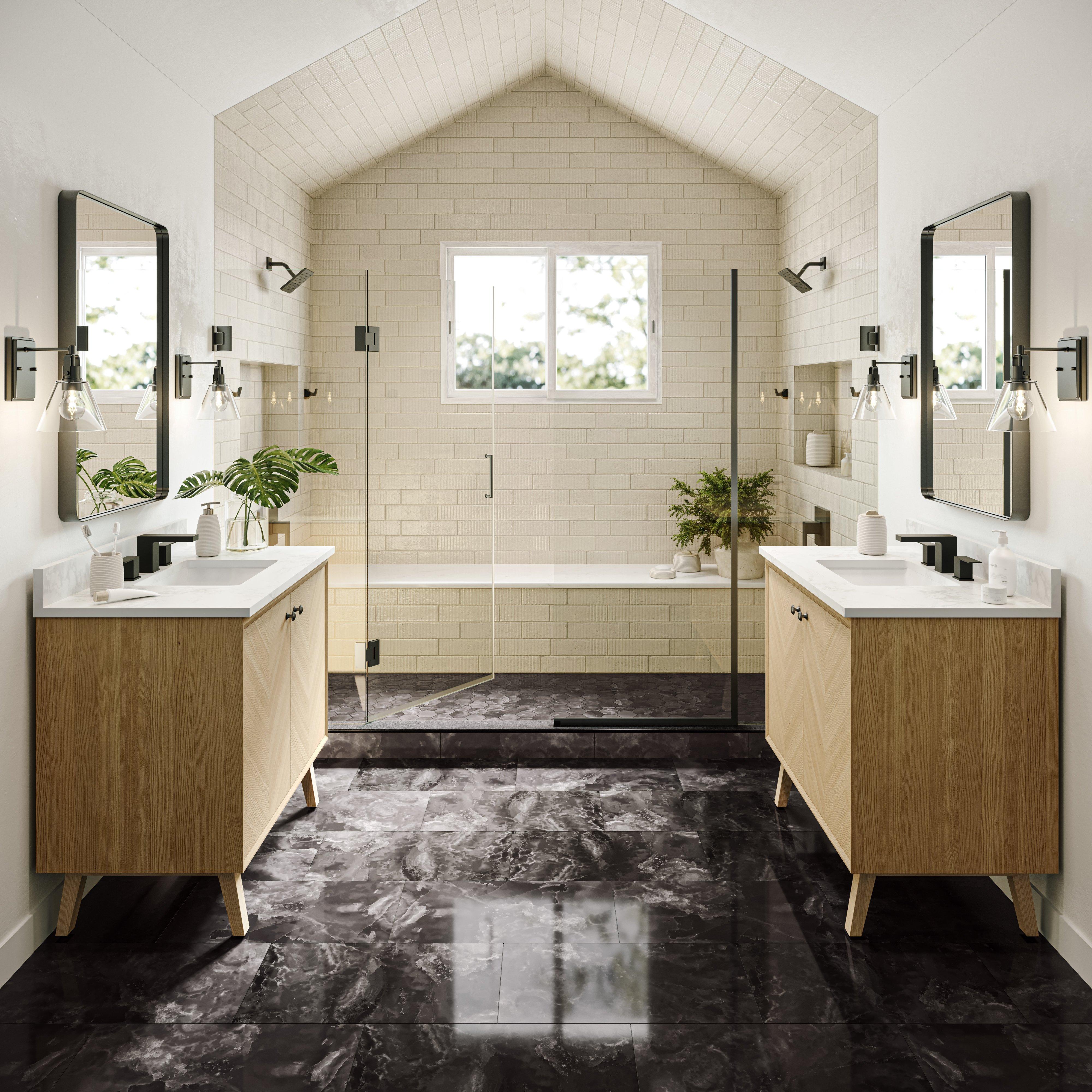 Ribbed Alabaster Ceramic Tile