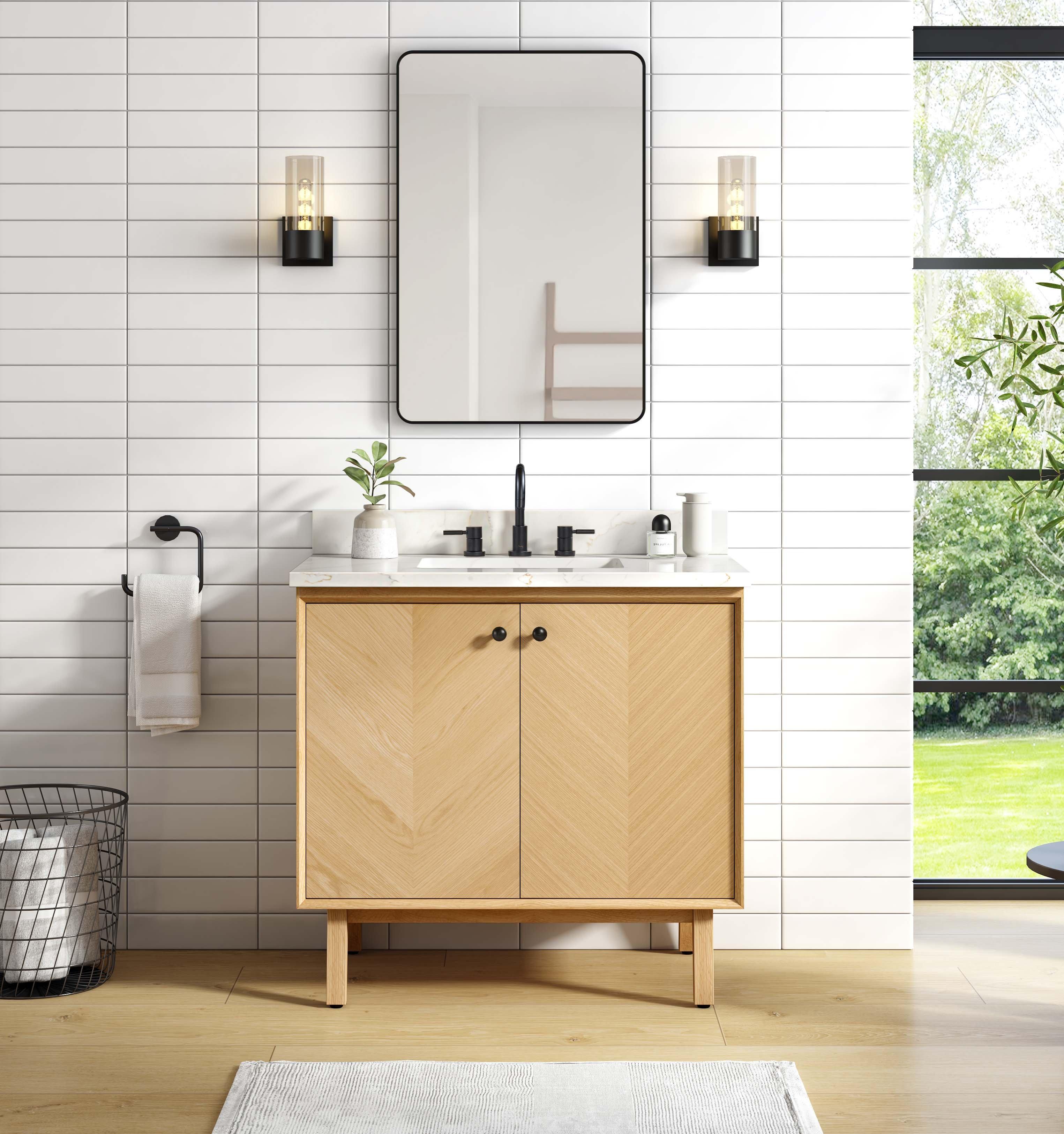 Adrian Vanity with Calacatta Quartz Top