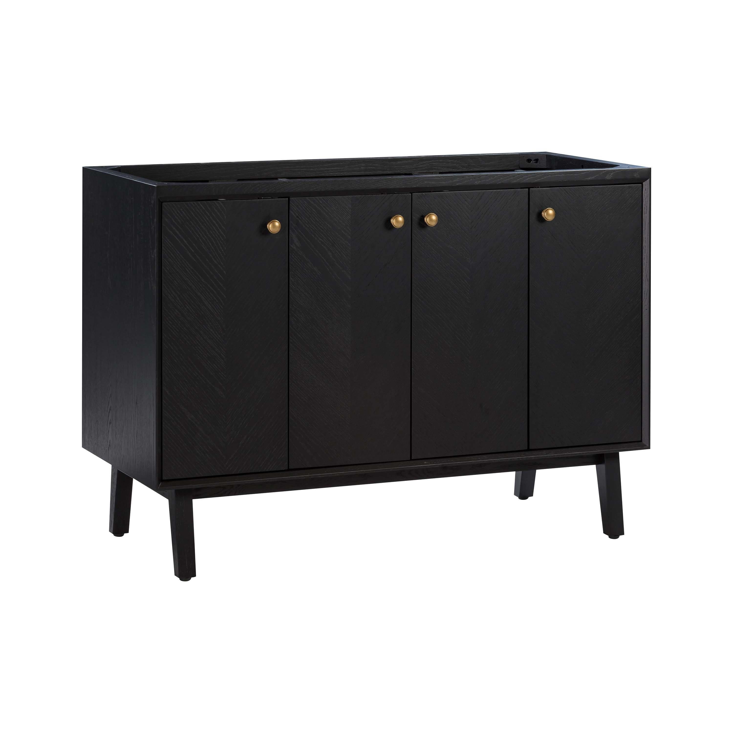 Adrian 48 in. Black Oak Single Vanity Base
