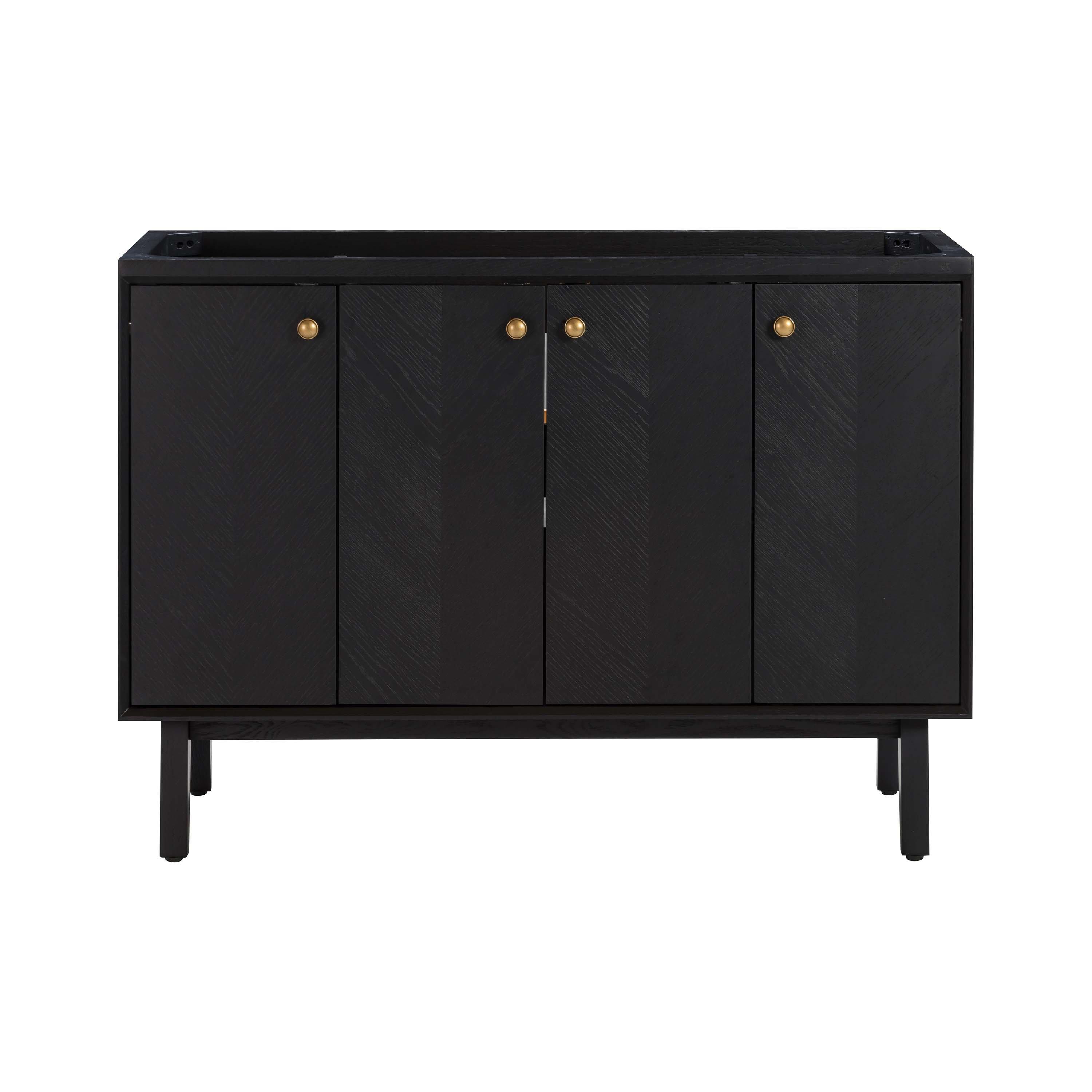 Adrian 48 in. Black Oak Single Vanity Base