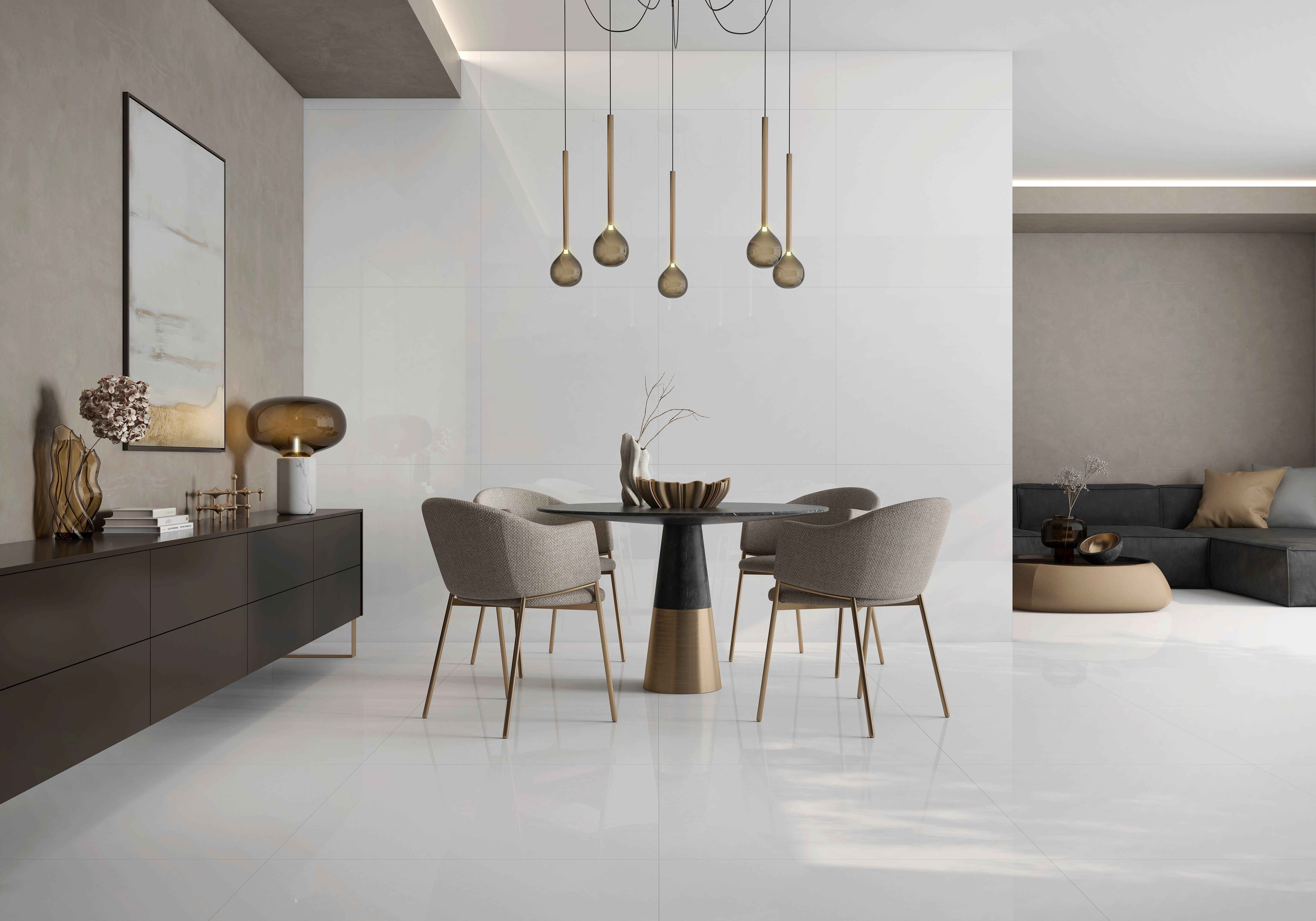 Yukon White Polished Porcelain Tile